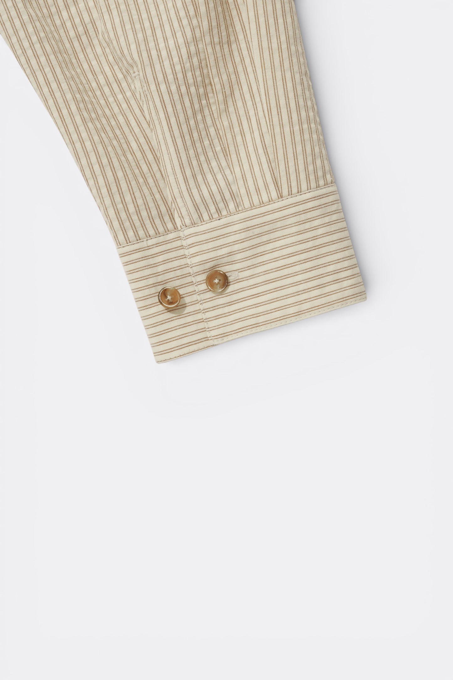 Merely Made - Classic Seersucker Stripe Over Shirts (Ecru Beige)