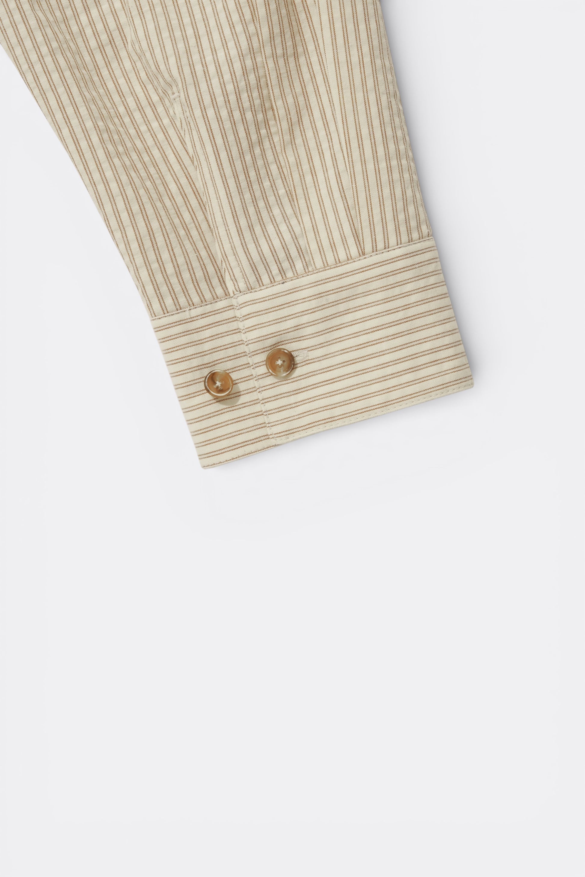 Merely Made - Classic Seersucker Stripe Over Shirts (Ecru Beige)