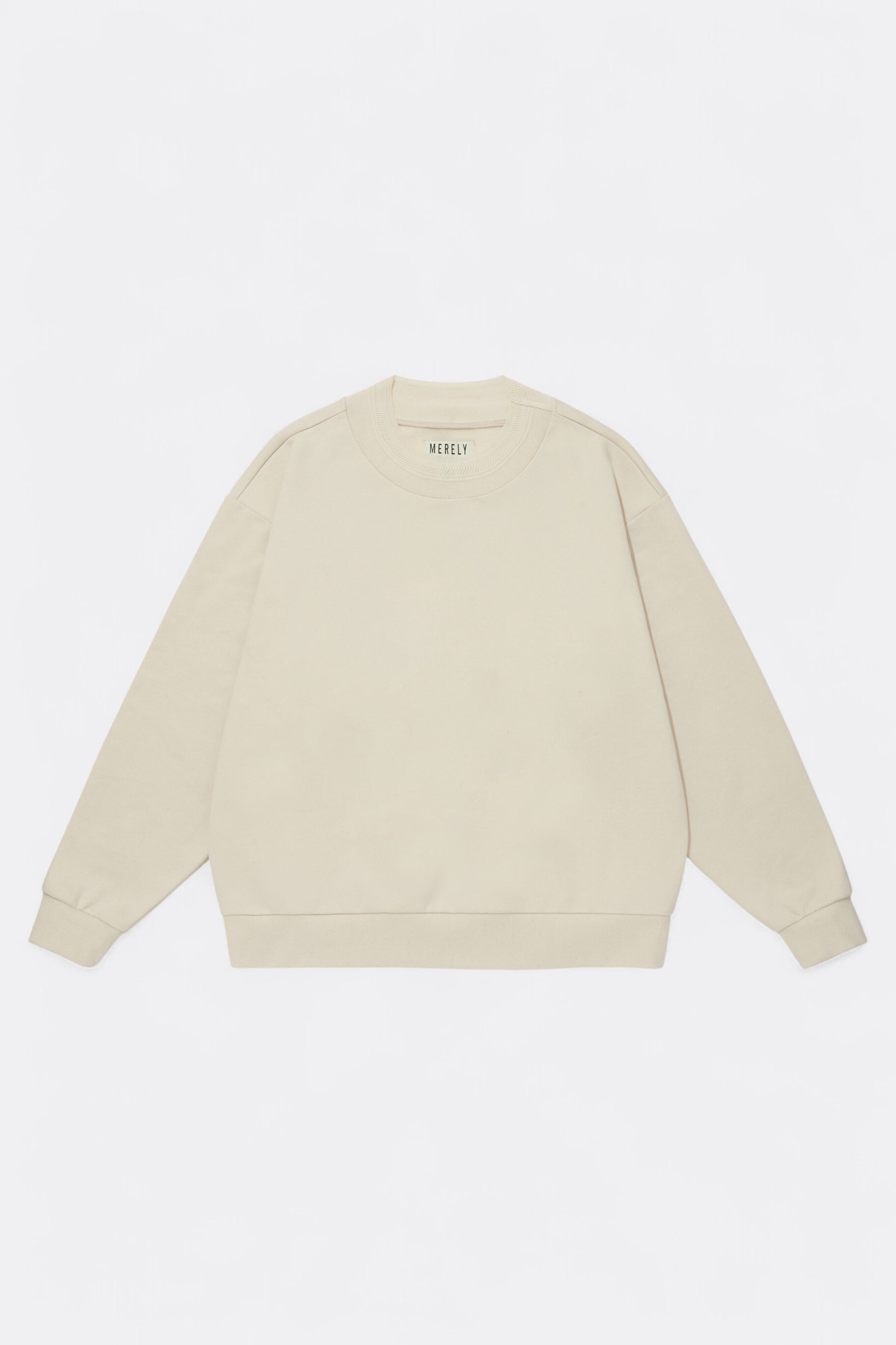 Merely Made - Merely Premium Jacquard Wide Rib Sweatshirt (Cosmic Latte)