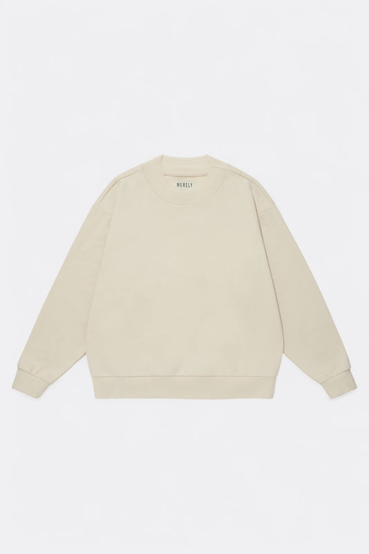 Merely Made - Merely Premium Jacquard Wide Rib Sweatshirt (Cosmic Latte)