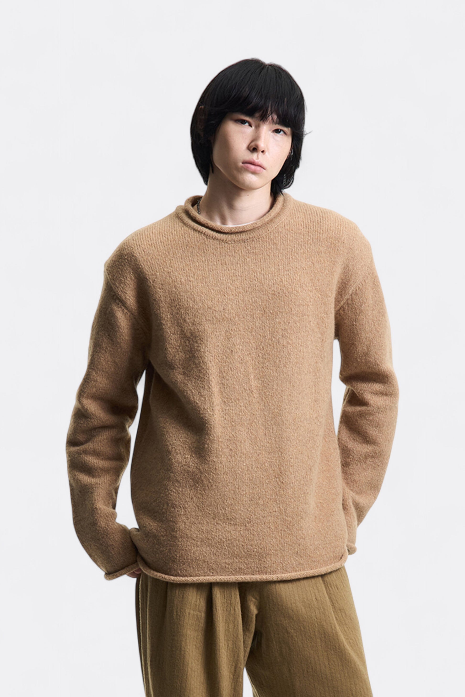 Merely Made - Merely Premium Kidmohair Nomadic Sweater (Light Brown)