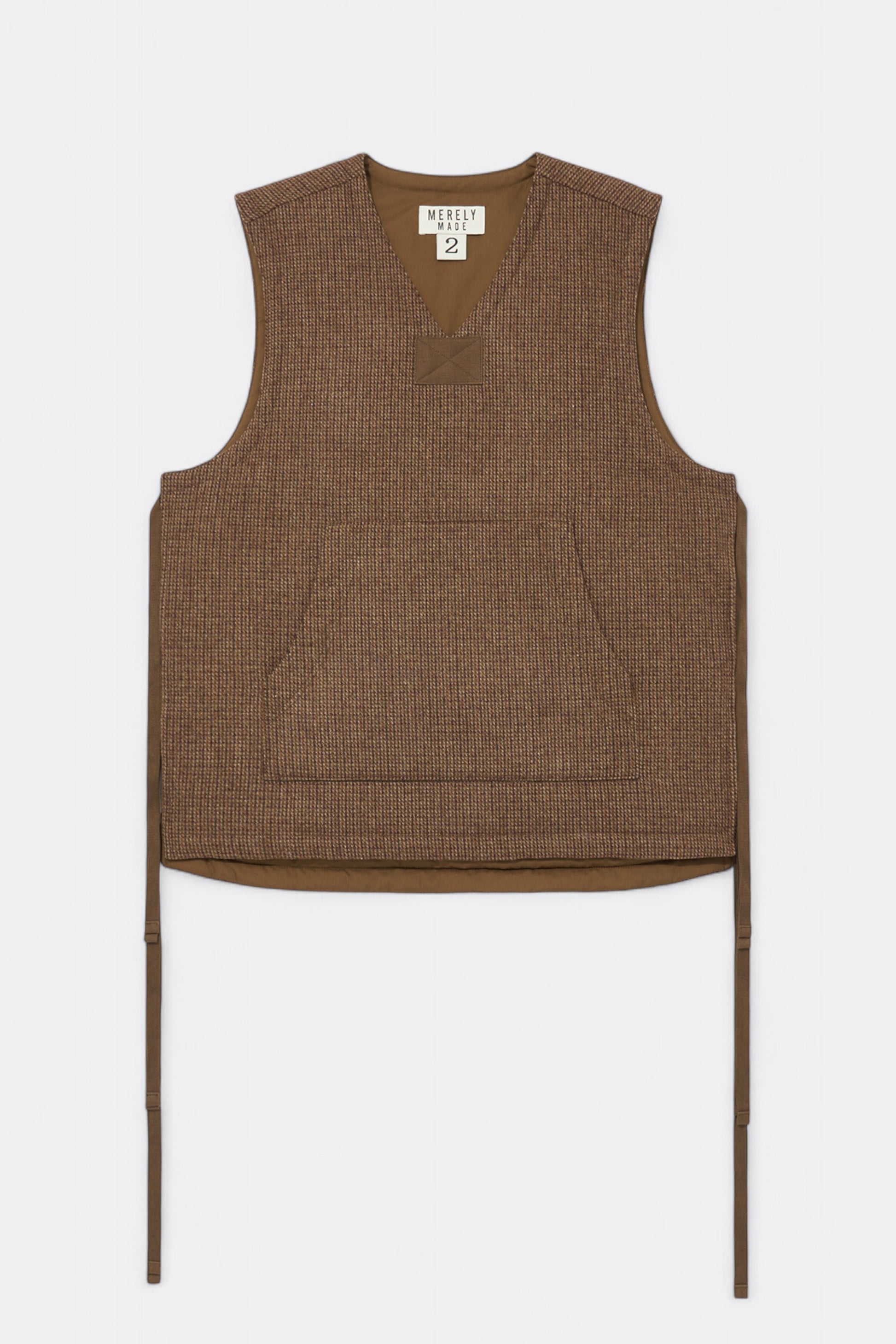 Merely Made - Merely Premium Tweed Checked Wool Vest (Mixnut Brown)