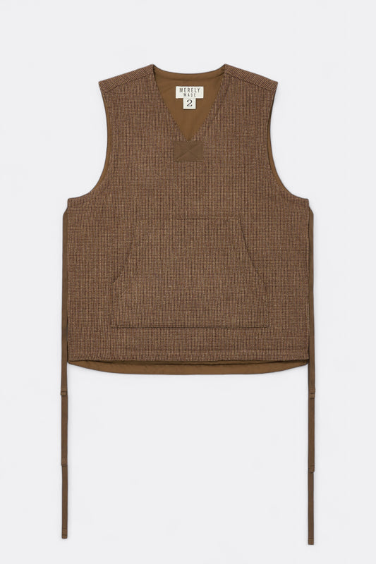 Merely Made - Merely Premium Tweed Checked Wool Vest (Mixnut Brown)