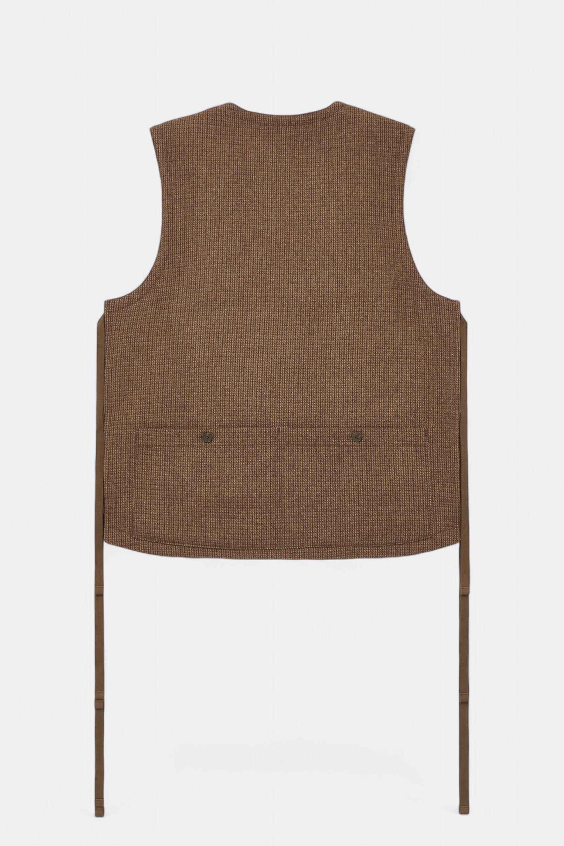 Merely Made - Merely Premium Tweed Checked Wool Vest (Mixnut Brown)