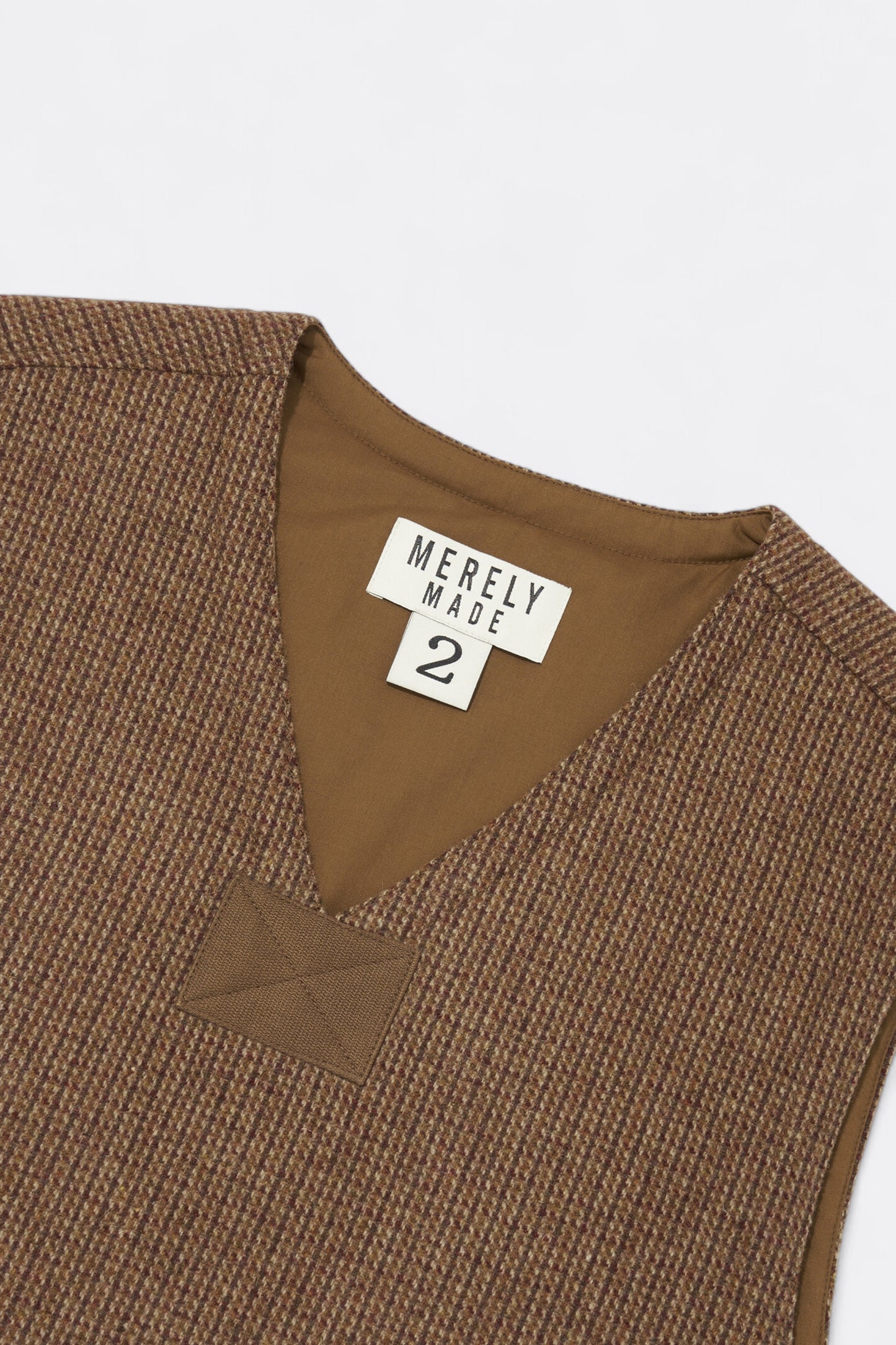 Merely Made - Merely Premium Tweed Checked Wool Vest (Mixnut Brown)