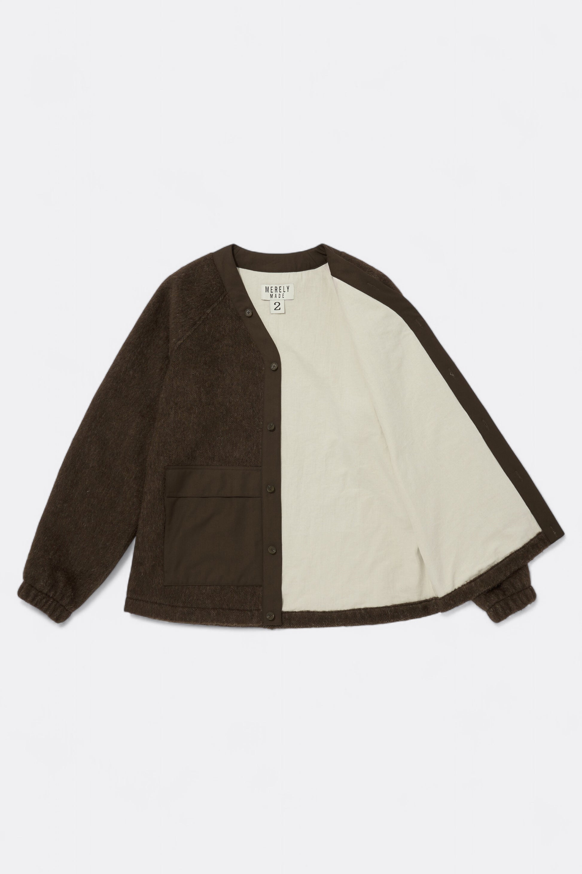 Merely Made - Merely Premium Wool Blend Melton Berkut Cardigan (Van Dyke Brown)