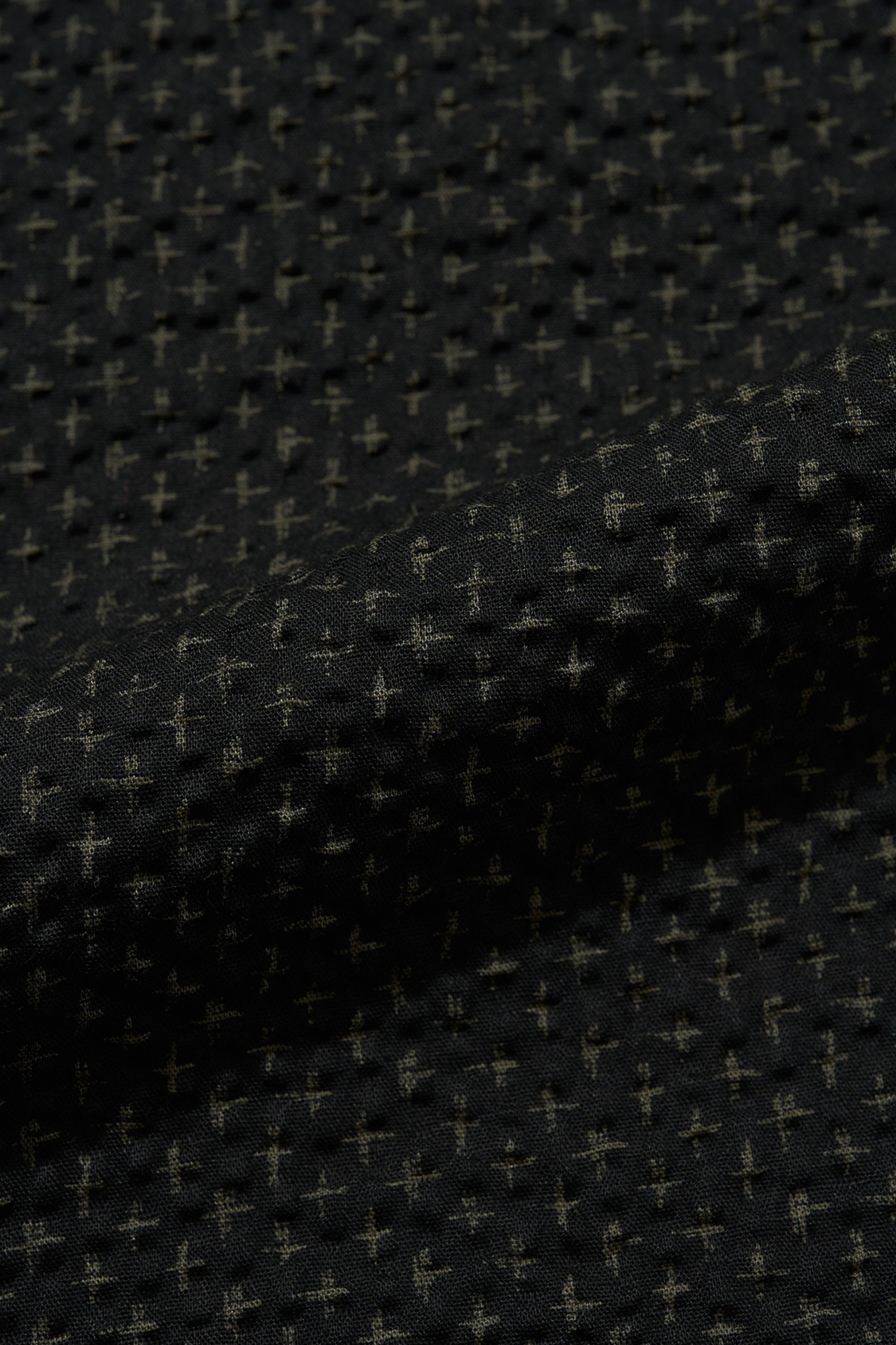 Merely Made - Merely Sashiko Printed Oversized Short Sleeve Shirt (Black)