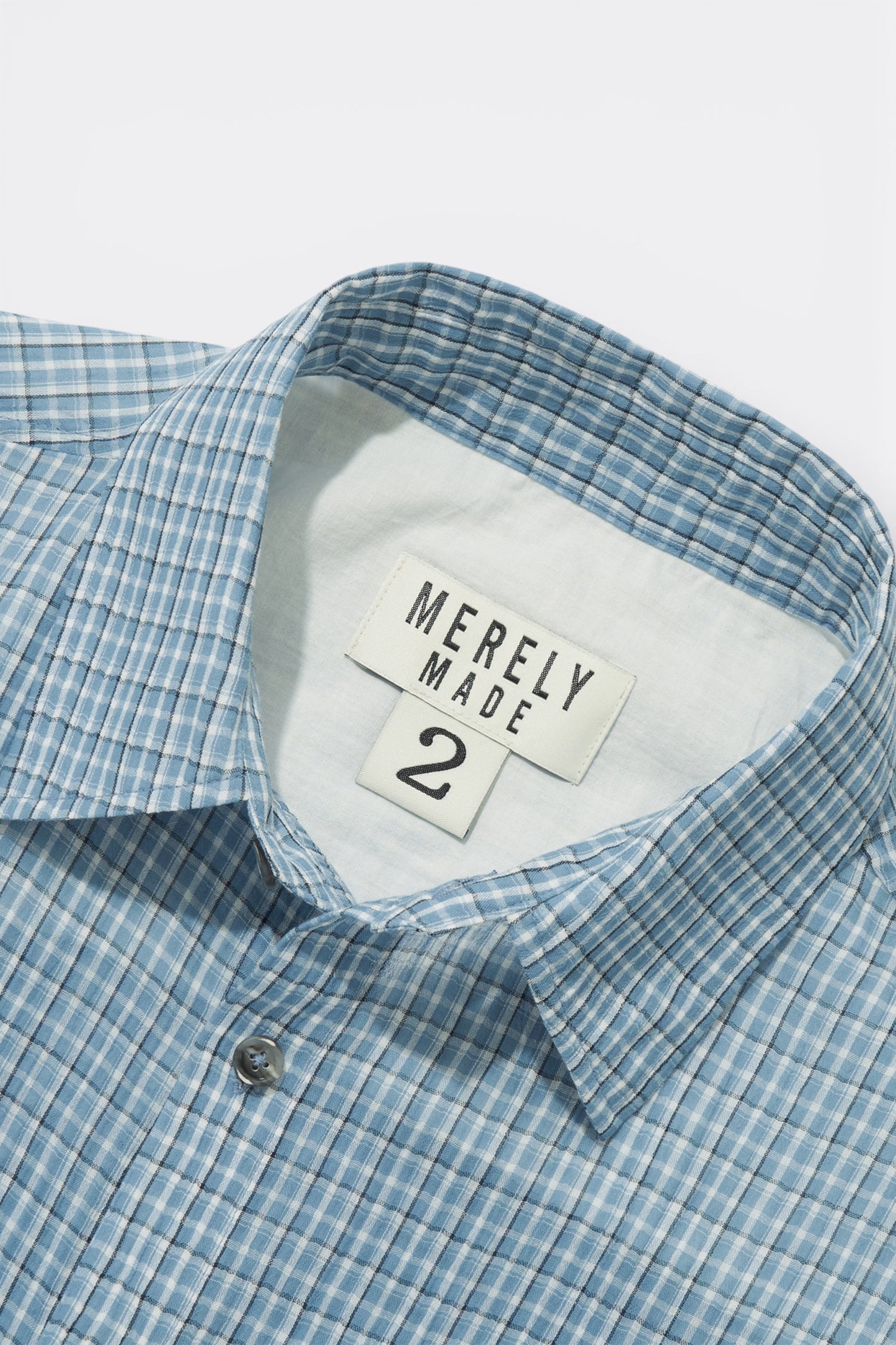 Merely Made - Ronacheck Wrinkle Over Sized Shirts (Light Sky Blue)