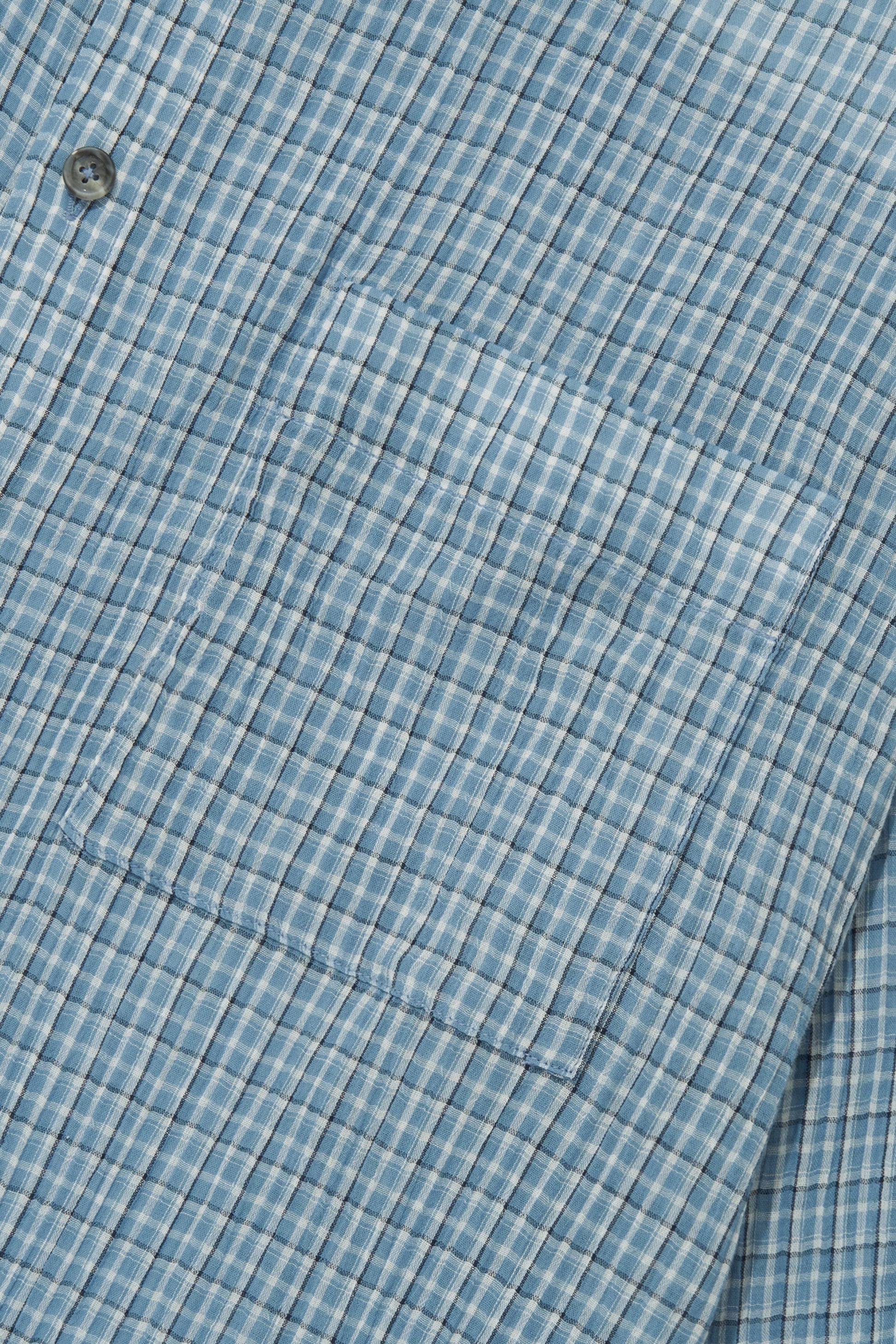 Merely Made - Ronacheck Wrinkle Over Sized Shirts (Light Sky Blue)