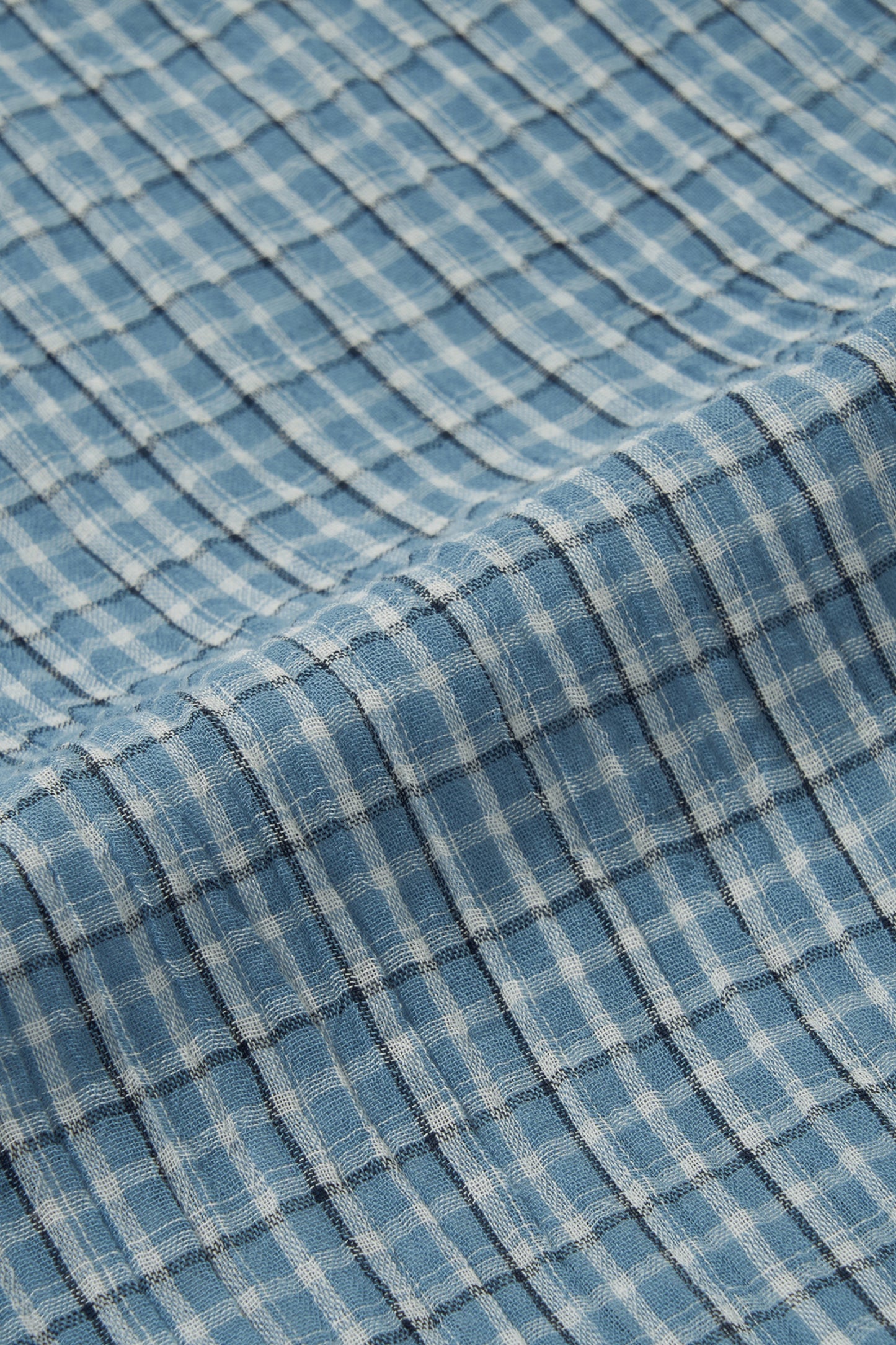 Merely Made - Ronacheck Wrinkle Over Sized Shirts (Light Sky Blue)