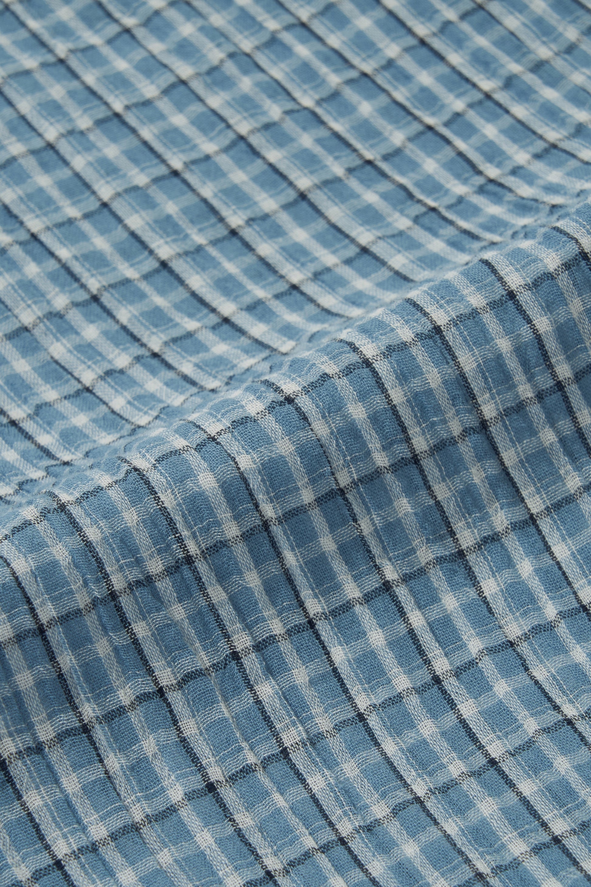 Merely Made - Ronacheck Wrinkle Over Sized Shirts (Light Sky Blue)