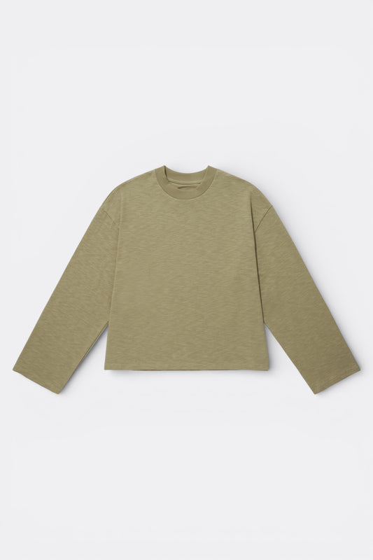 Merely Made - Slub Jersey Cropped T-Shirts (Desert Tan)