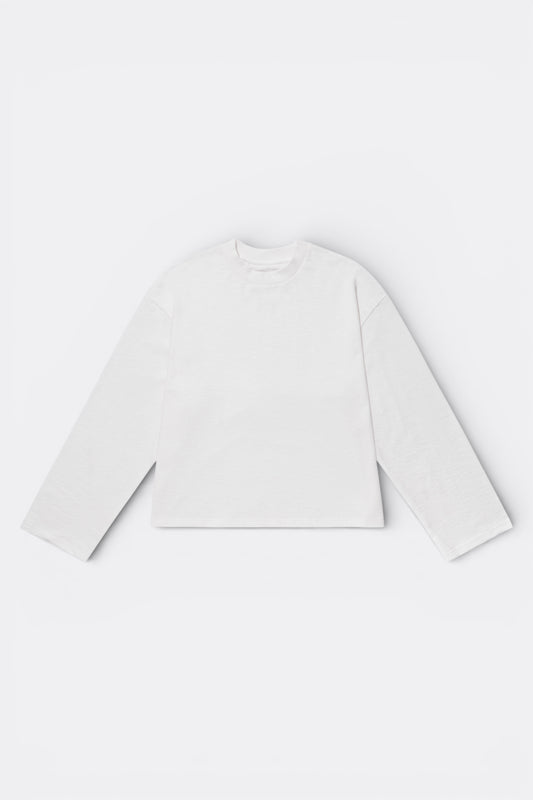 Merely Made - Slub Jersey Cropped T-Shirts (Pearl White)