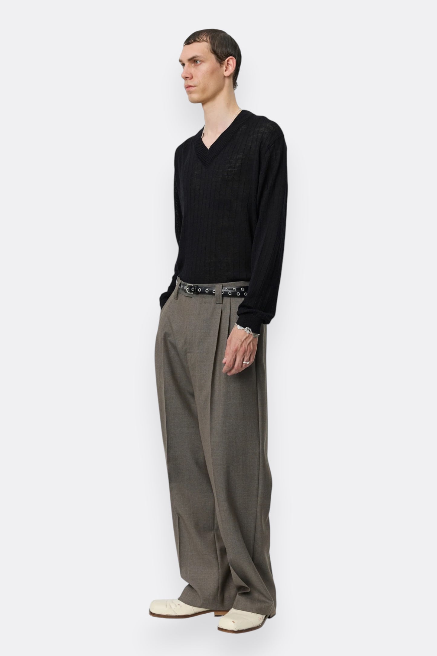 Classic Trousers mfpen - Pantalon Laine Homme | Taupe Italie