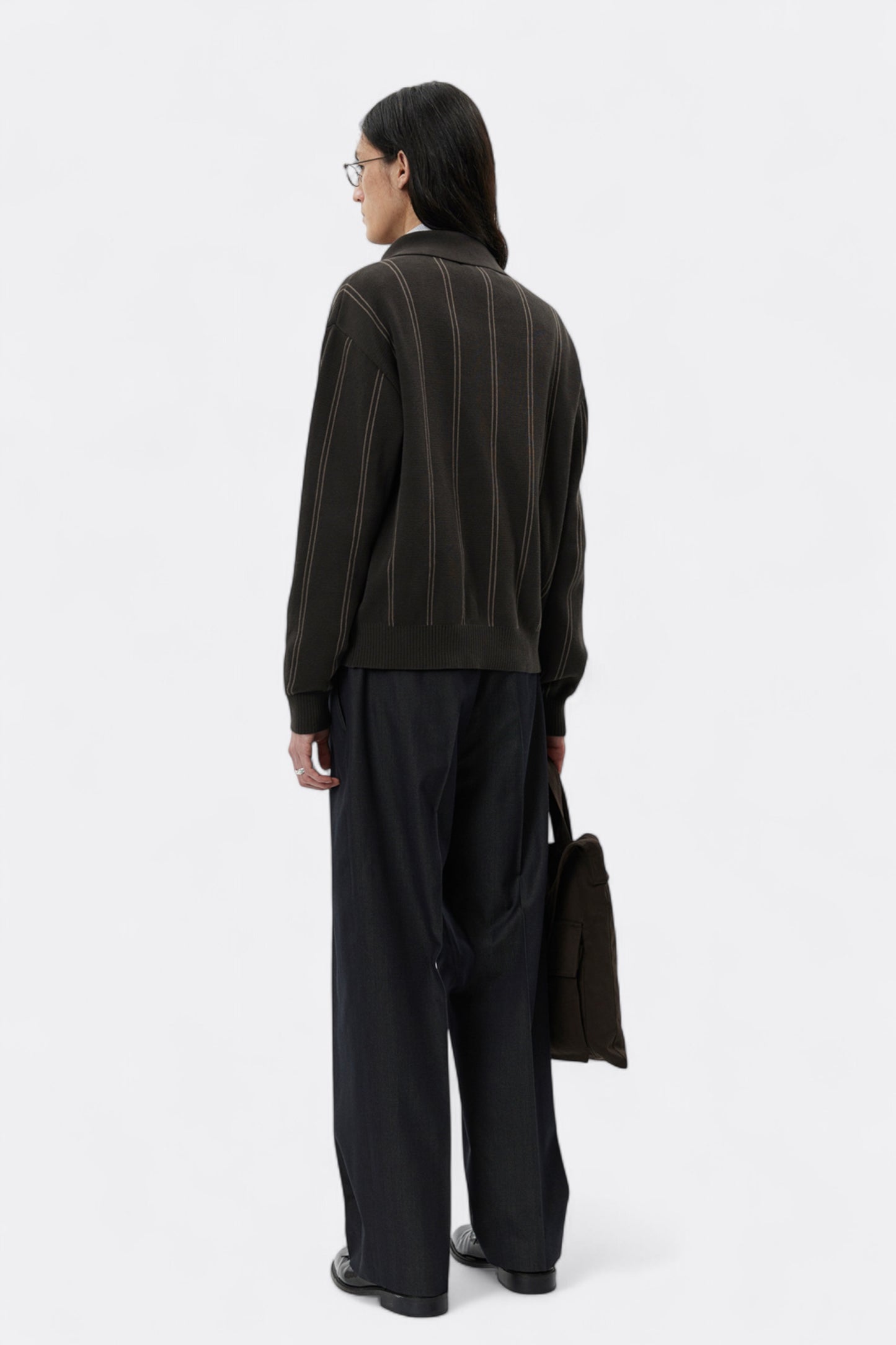 mfpen - Formal Cardigan (Biscuit Stripe)