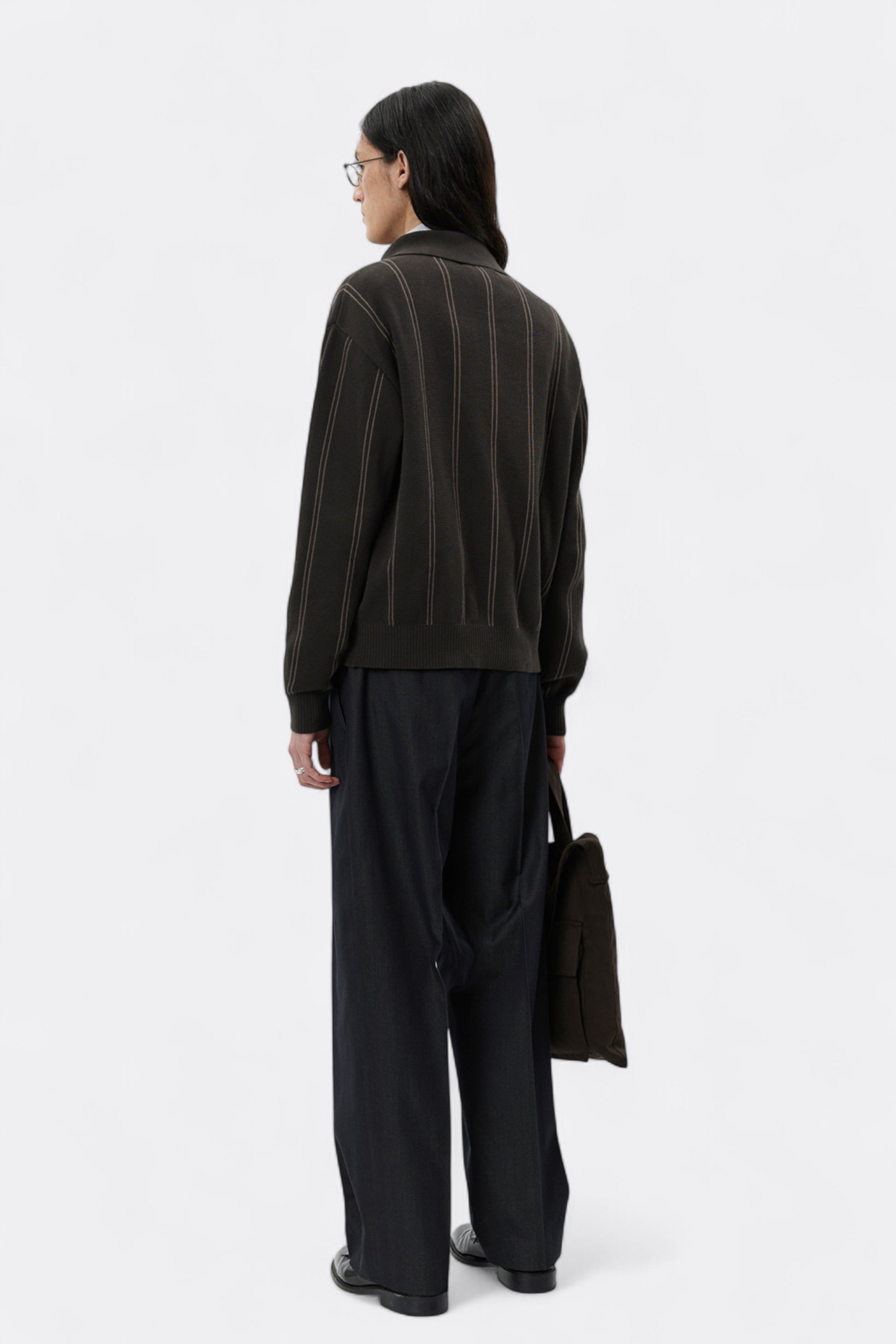 mfpen - Formal Cardigan (Biscuit Stripe)