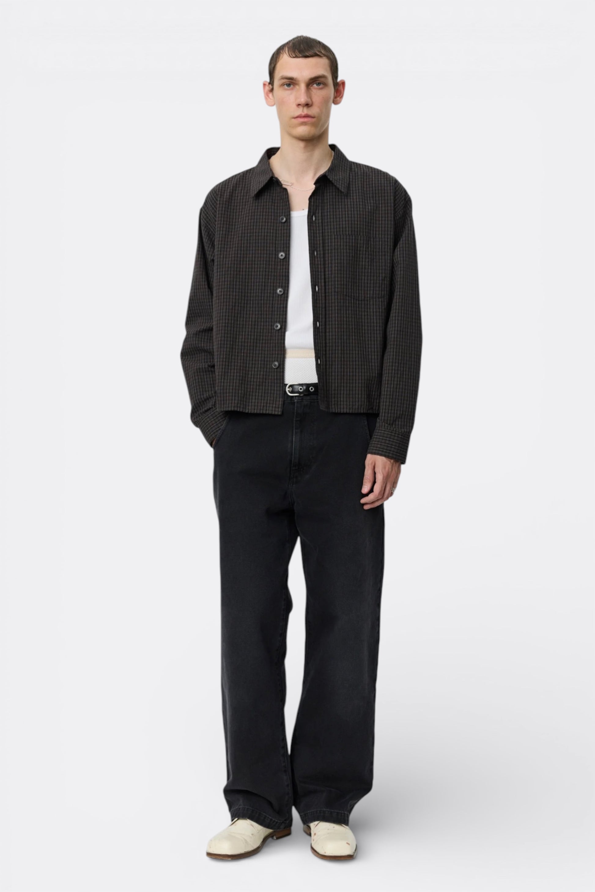 Priority Shirt mfpen - Chemise Lin Coton Homme | Carreaux Portugal