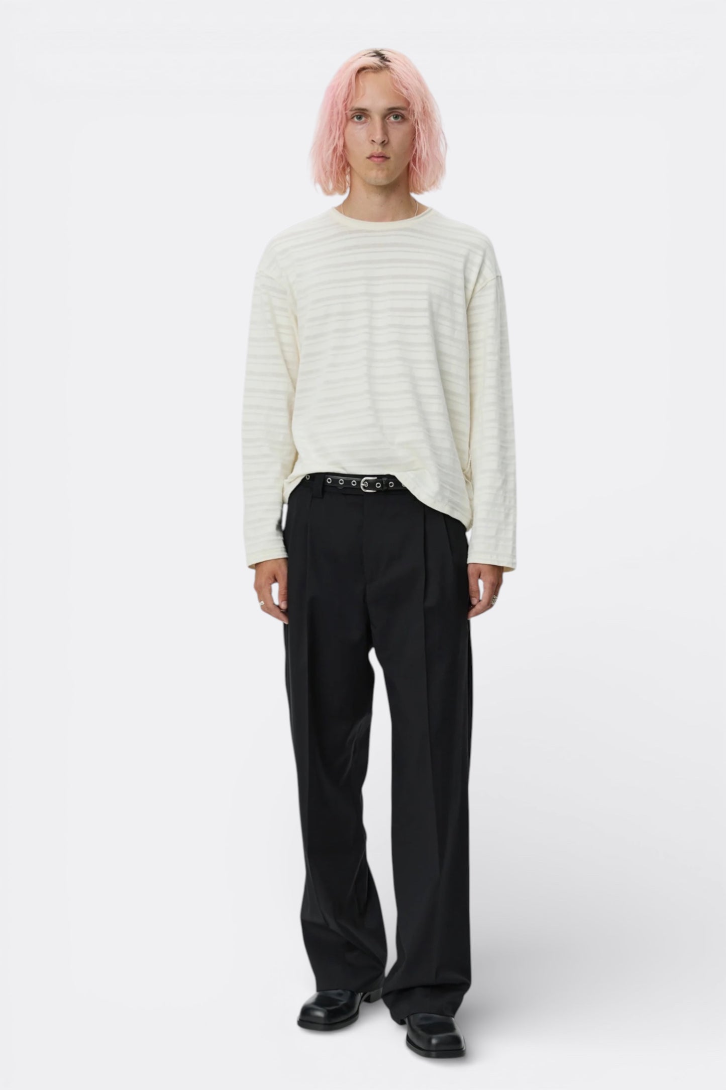 Round Neck Sweater mfpen - Pull Rayures Homme | Coton Bio Portugal