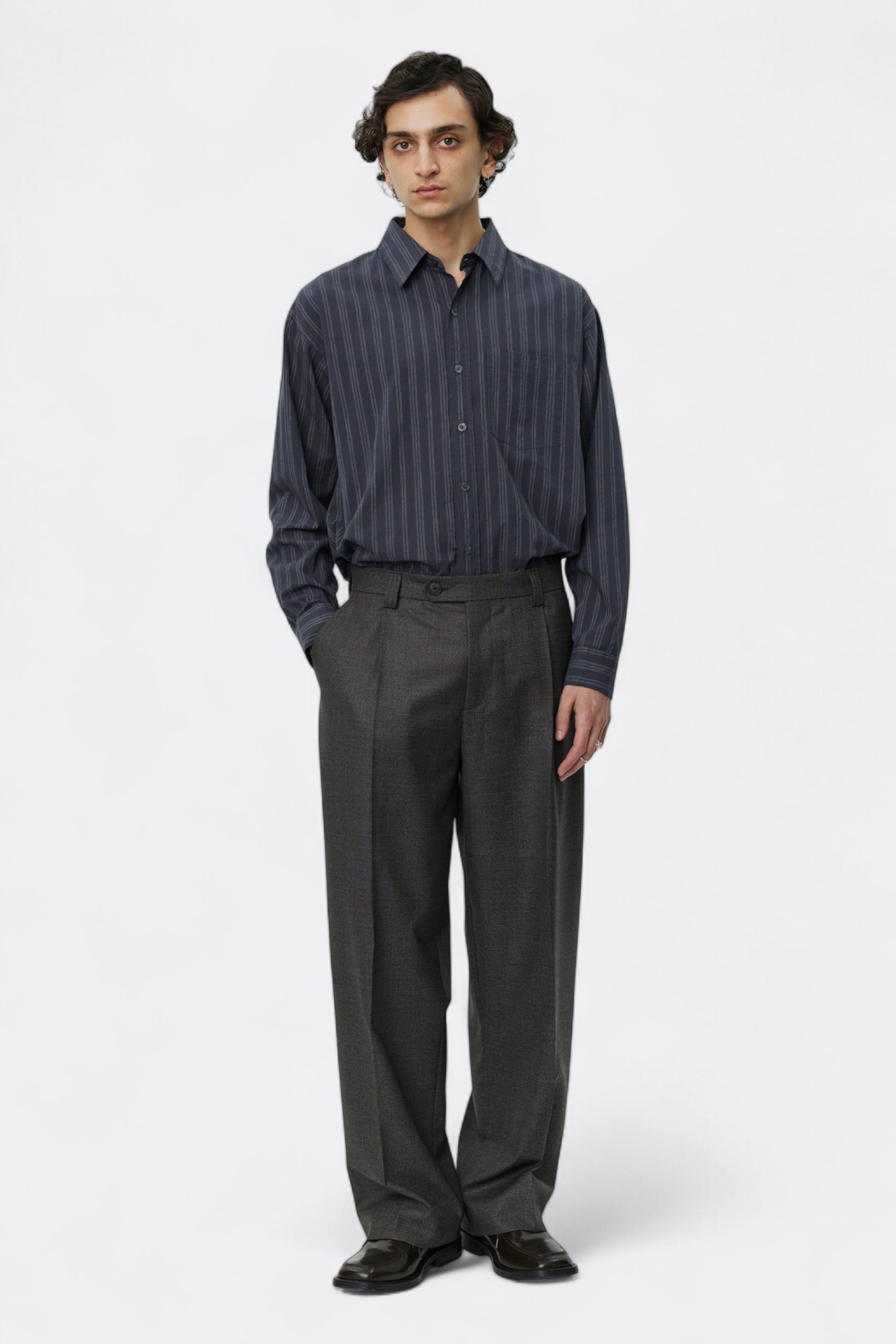 mfpen - Service Trousers (Warm Grey Twist Wool)