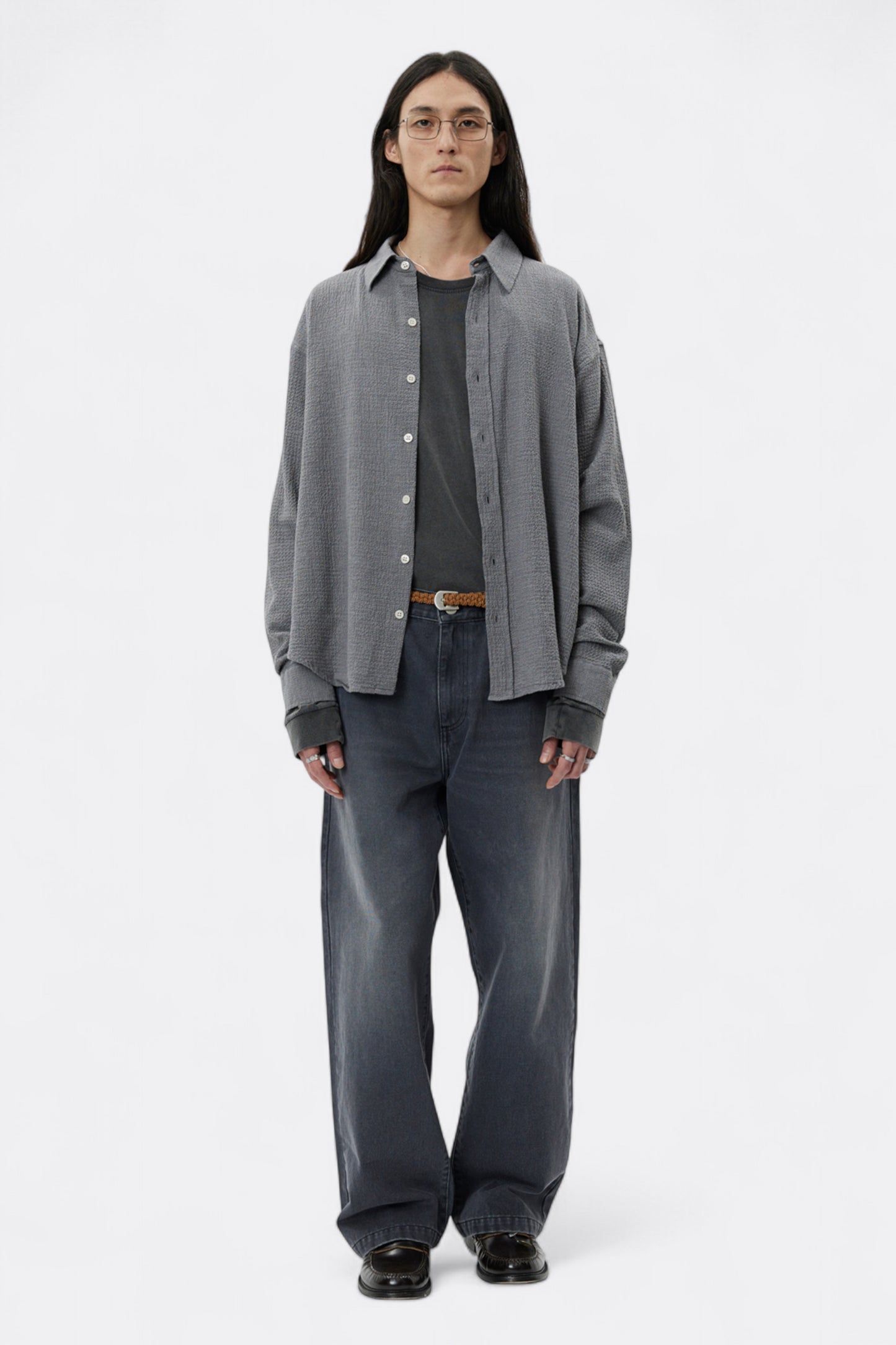 mfpen - Vacation Shirt (Pavement Grey Seersucker)