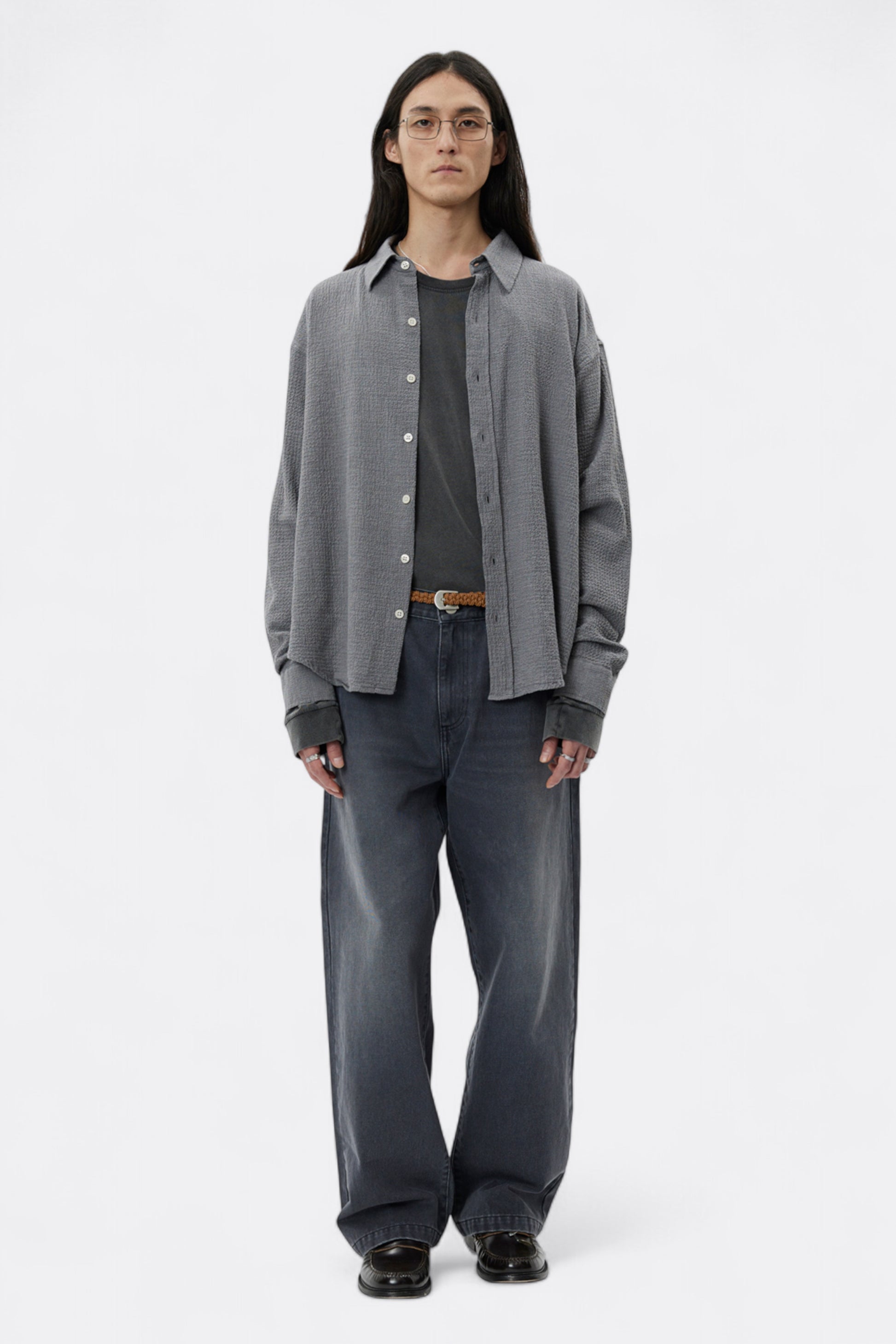 mfpen - Vacation Shirt (Pavement Grey Seersucker)