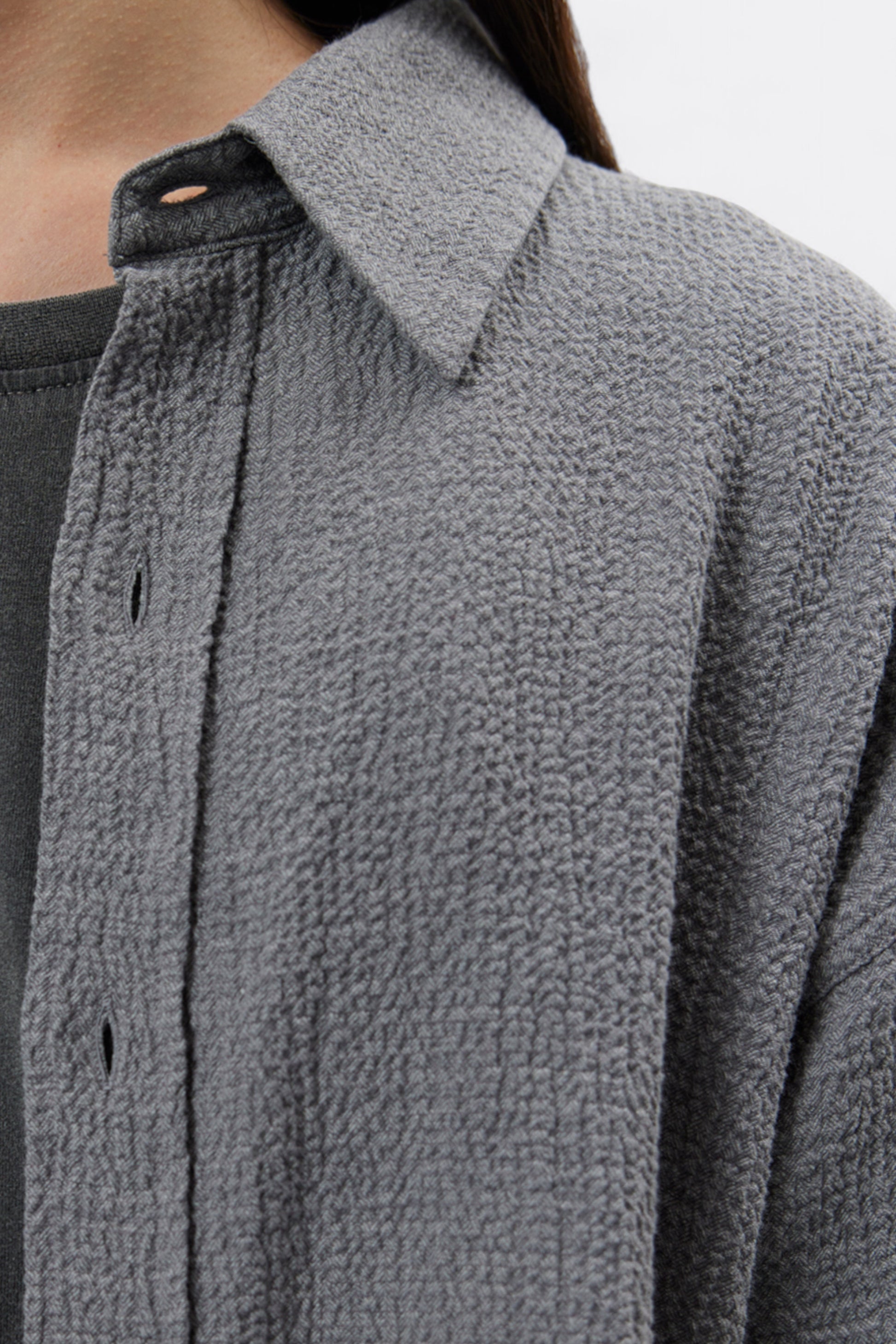 mfpen - Vacation Shirt (Pavement Grey Seersucker)