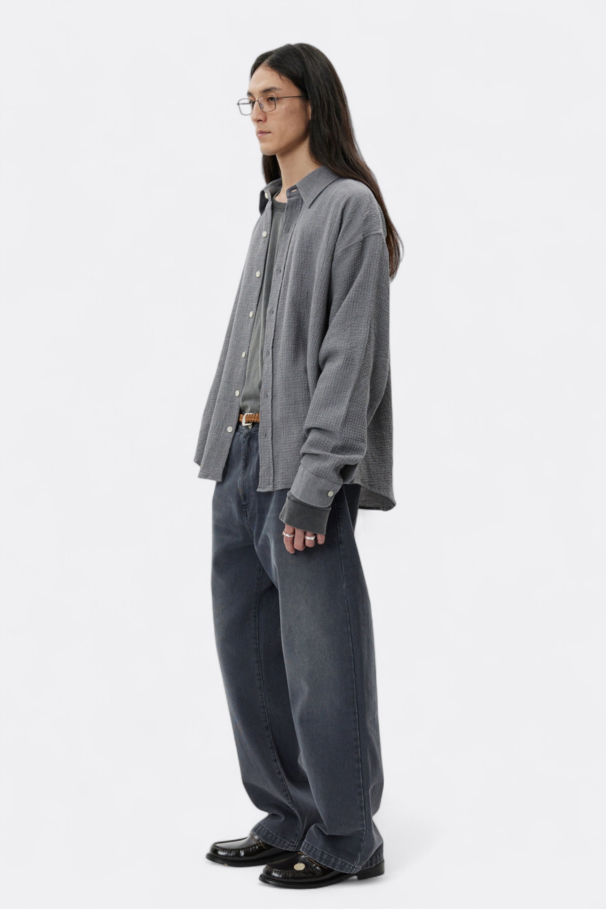 mfpen - Vacation Shirt (Pavement Grey Seersucker)