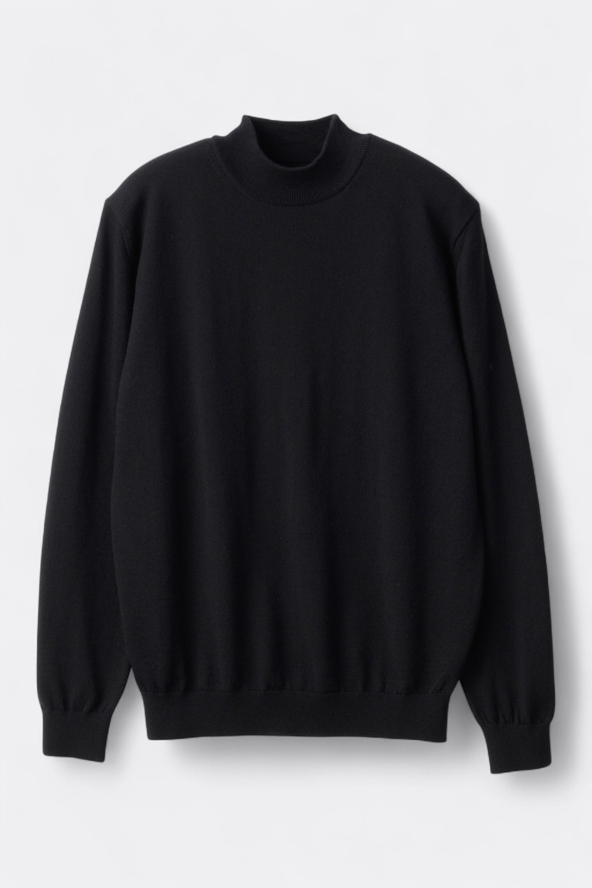 Mooncastle - 12G Wool Mock Neck Sweater (Black)
