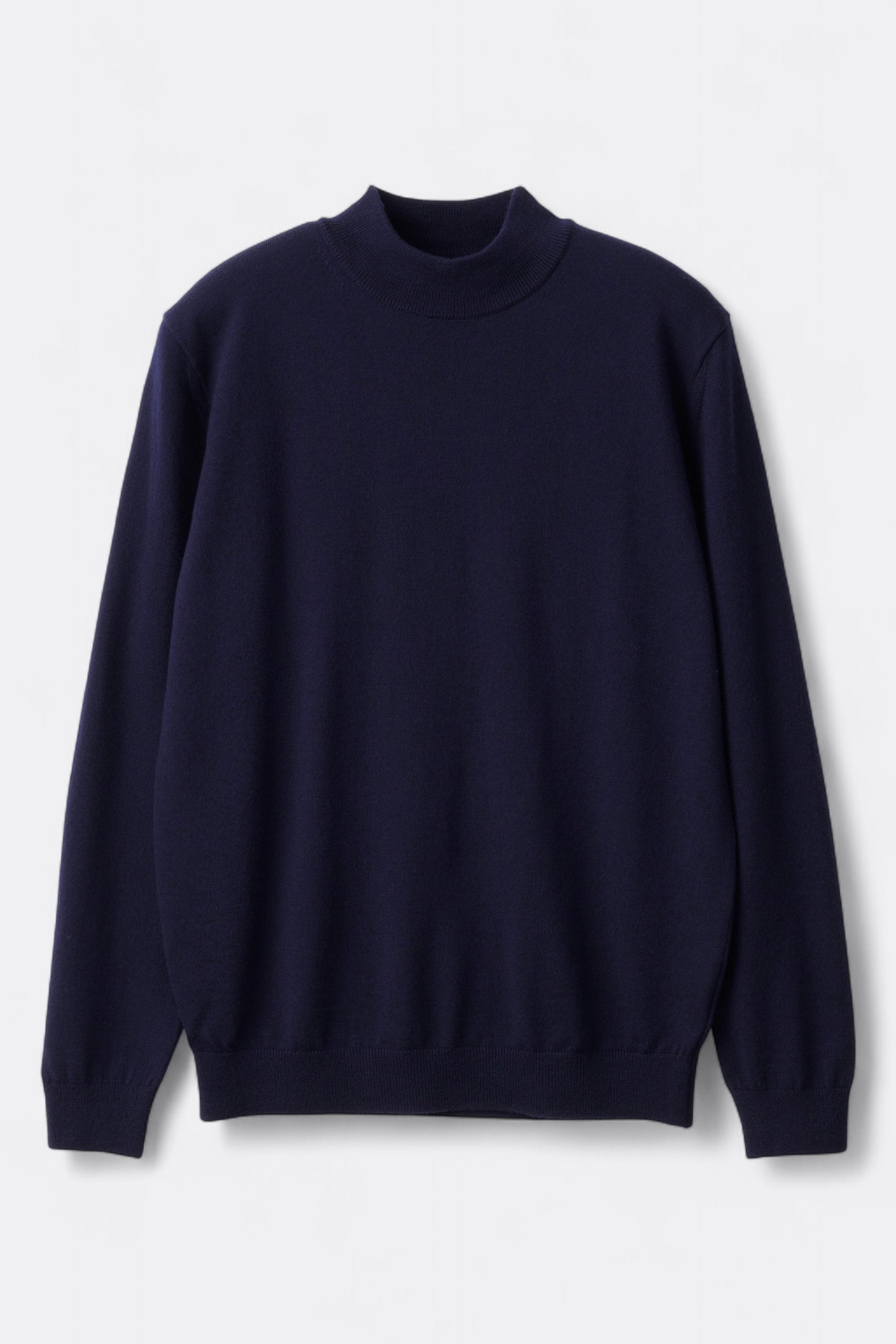Mooncastle - 12G Wool Mock Neck Sweater (Navy)
