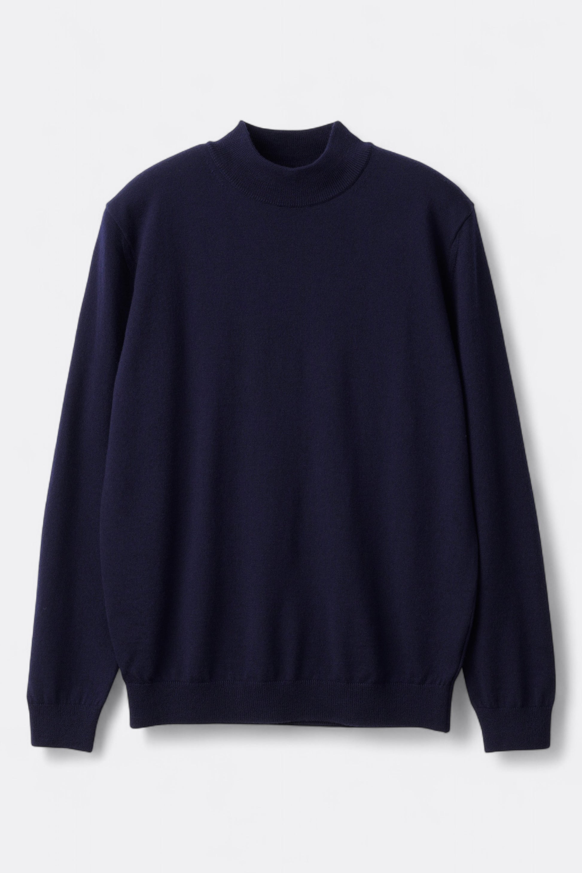 Mooncastle - 12G Wool Mock Neck Sweater (Navy)