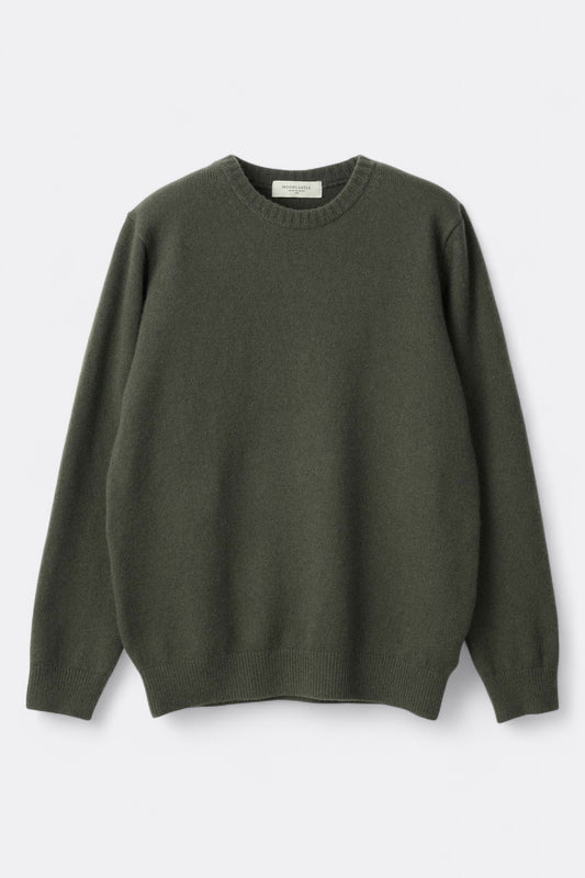 Mooncastle - 7G Cashmere Silk Wool Crewneck (Moss Green)
