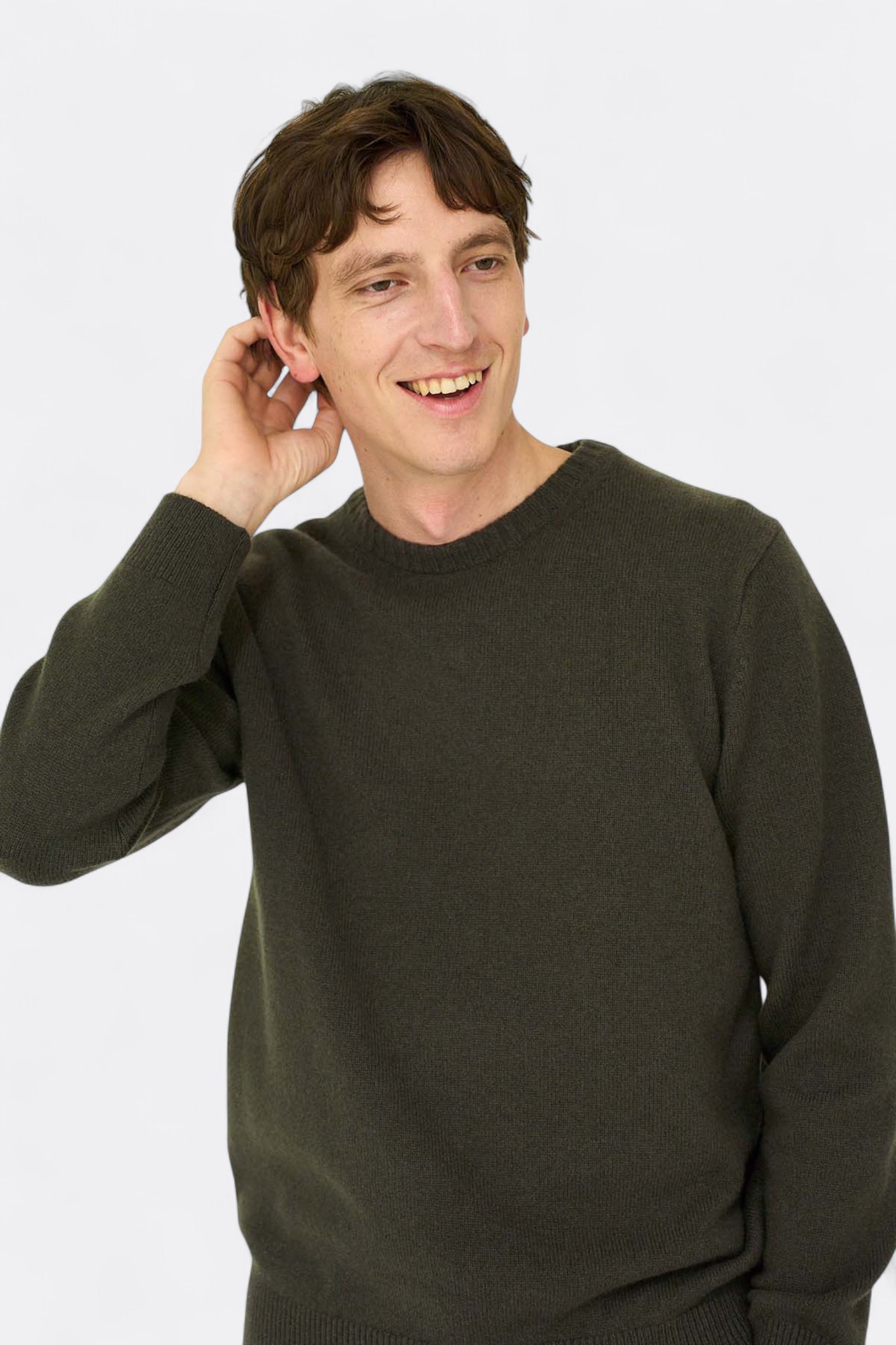 Mooncastle - 7G Cashmere Silk Wool Crewneck (Moss Green)