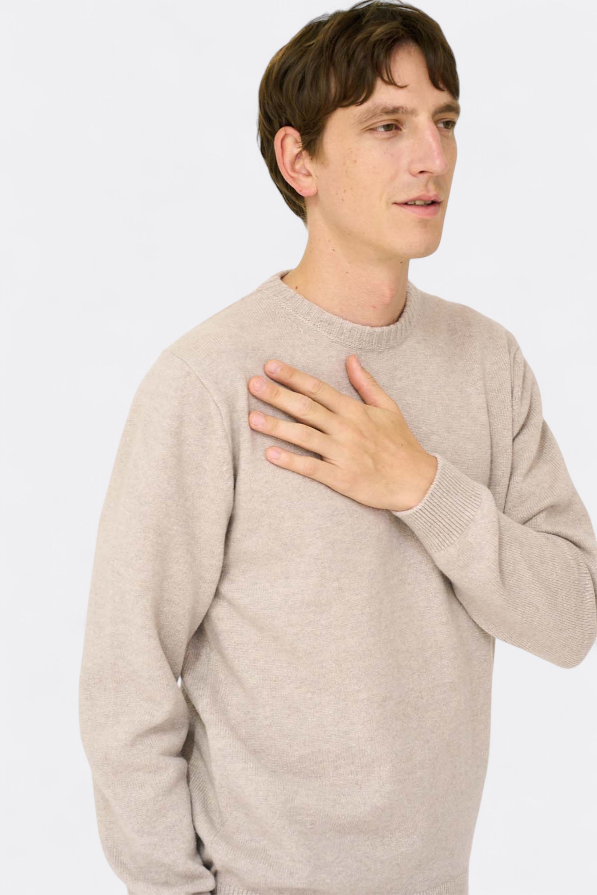 Mooncastle - 7G Cashmere Silk Wool Crewneck (Moss Green)