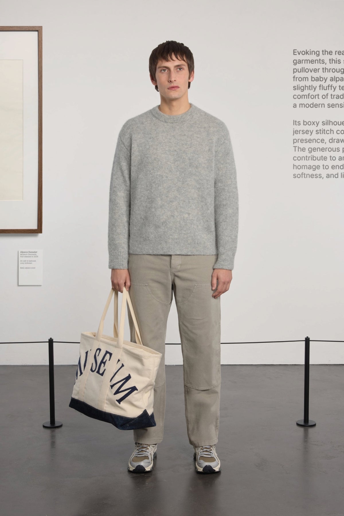 MUSEUM GARMENTS Alpaca Sweater Grey Melange | Pull | Edgar Bdx
