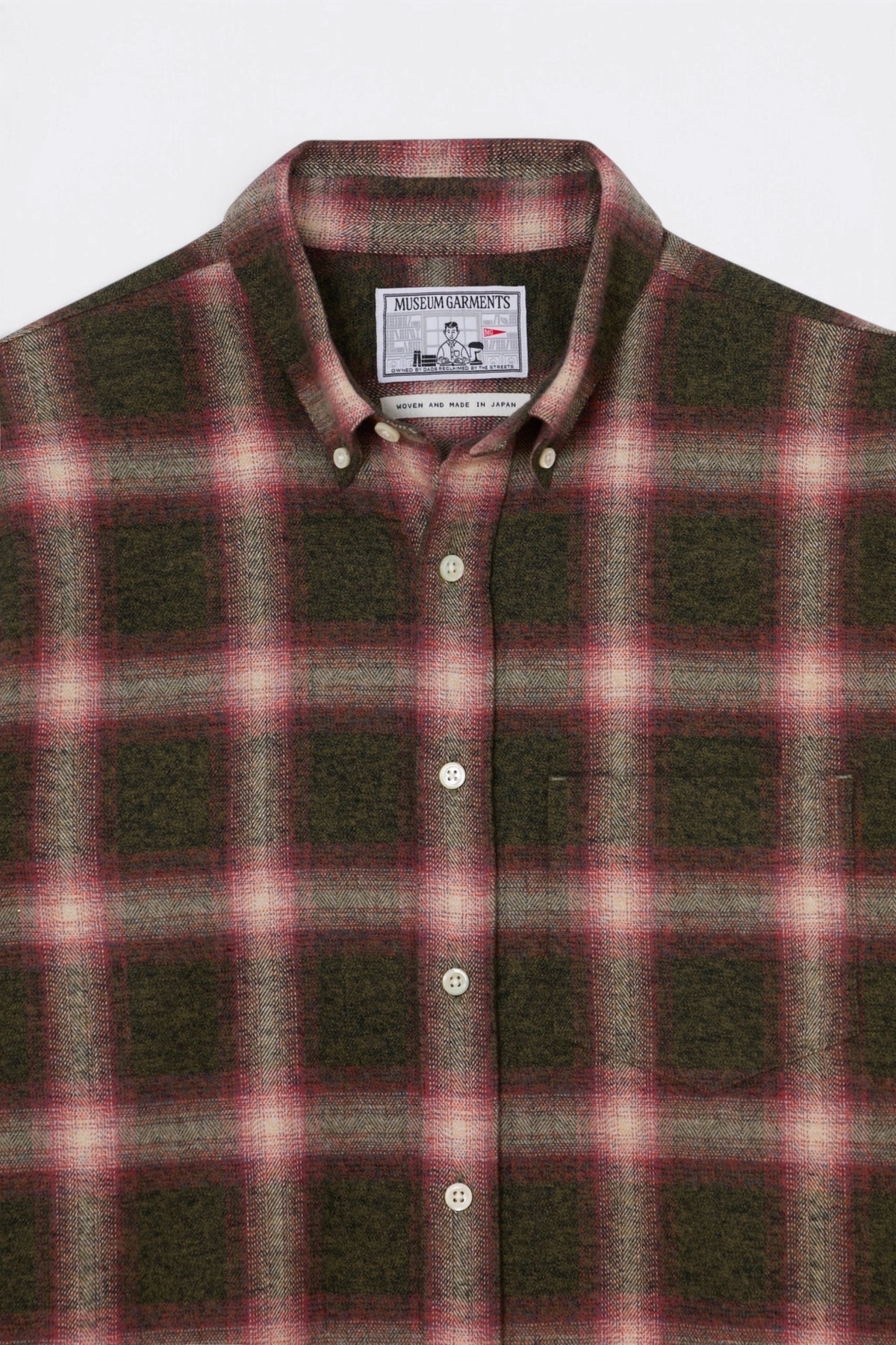 MUSEUM GARMENTS Dad's Shirt Green / Red | Chemise | Edgar Bdx