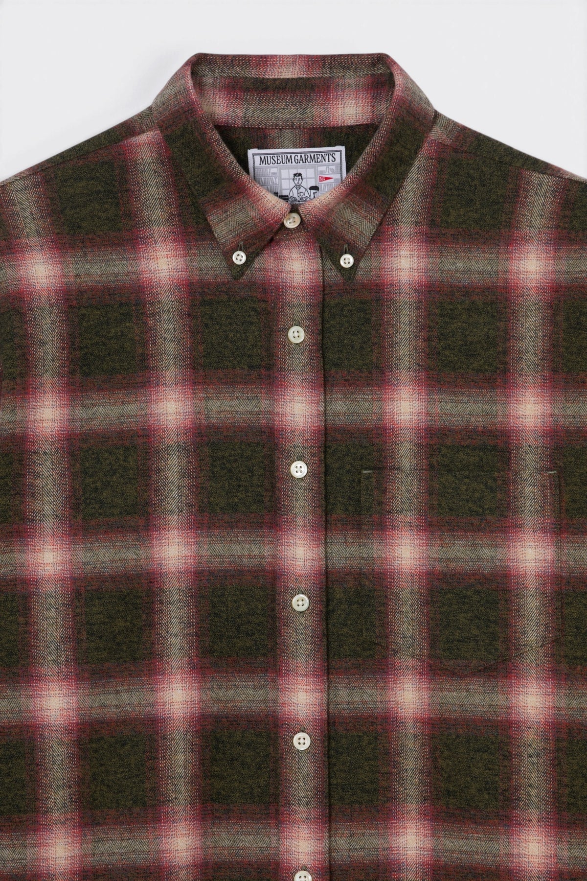 MUSEUM GARMENTS Dad's Shirt Green / Red | Chemise | Edgar Bdx