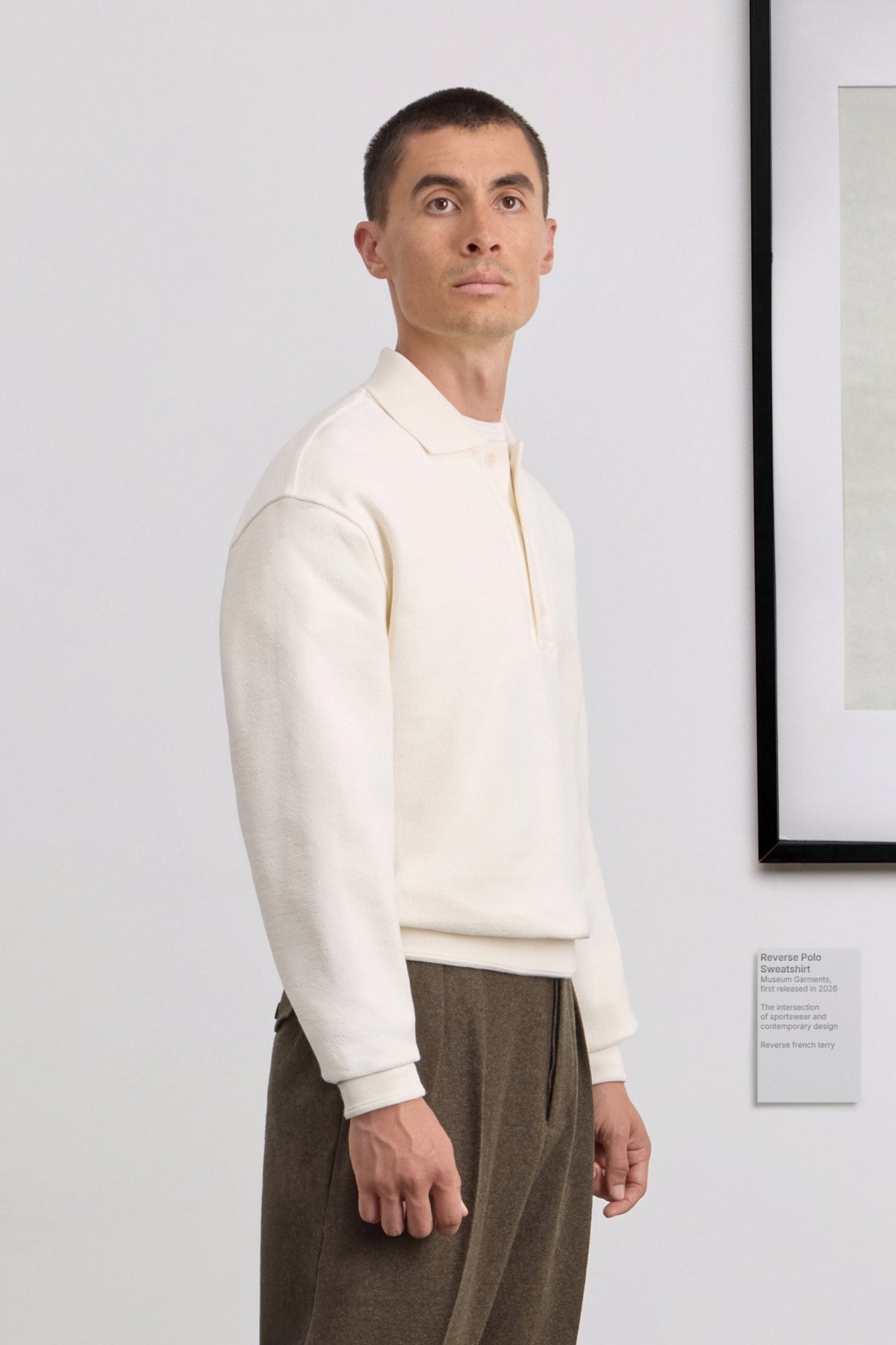MUSEUM GARMENTS Reverse Polo Sweatshirt Natural | Edgar Bdx