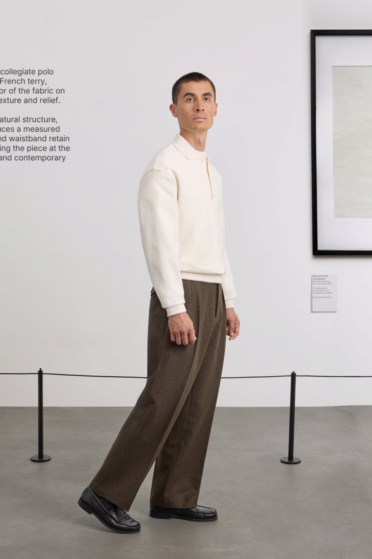 MUSEUM GARMENTS Reverse Polo Sweatshirt Natural | Edgar Bdx