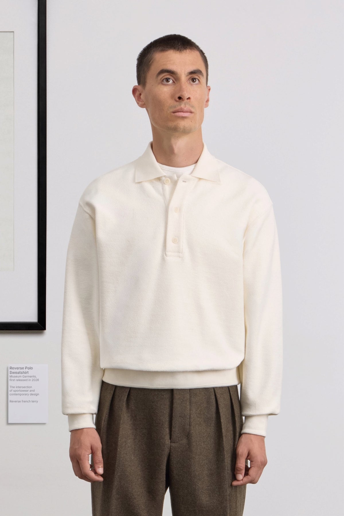 MUSEUM GARMENTS Reverse Polo Sweatshirt Natural | Edgar Bdx