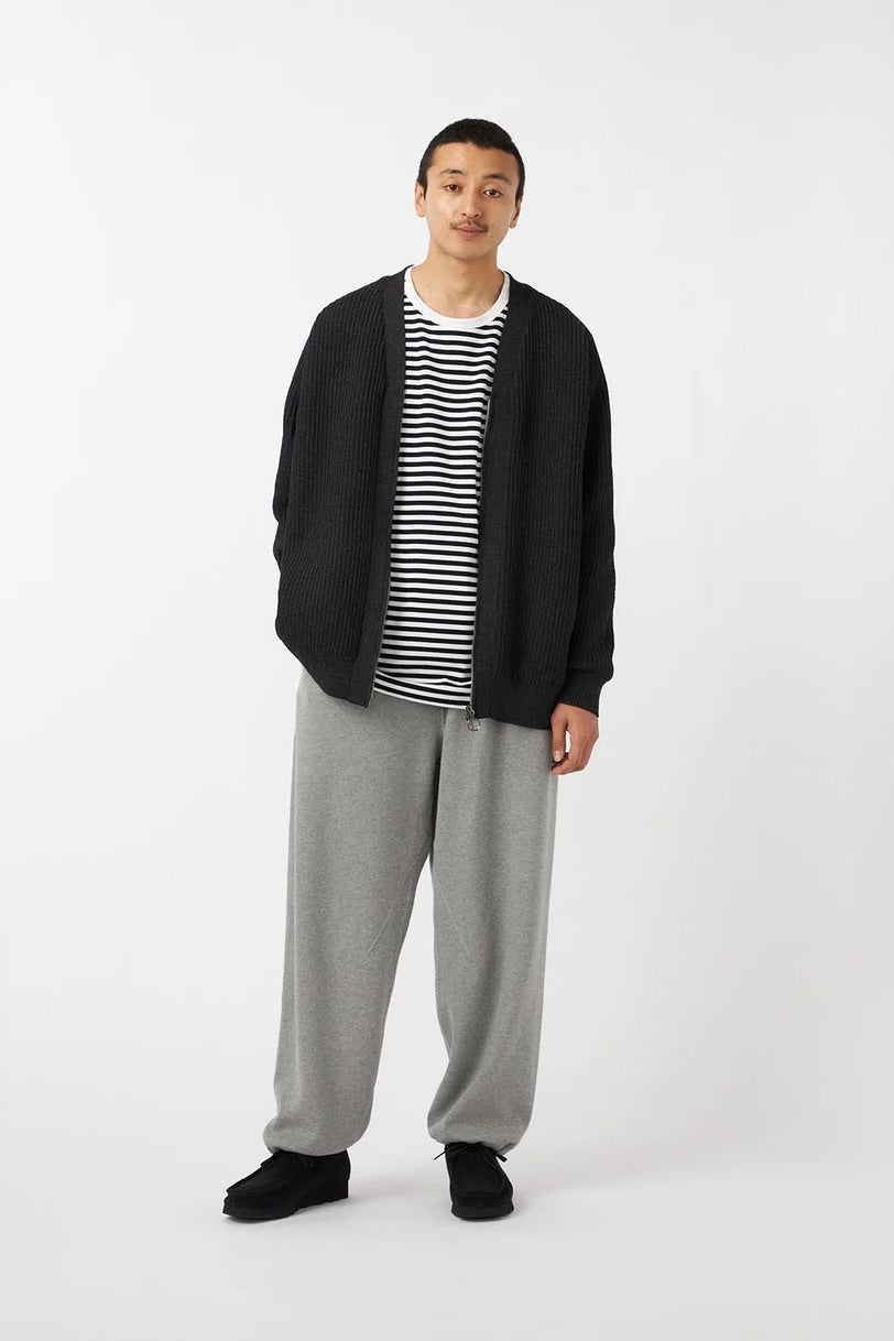 Nanamica Black Cardigan - 5G Zip Recycled Polyester Loose Fit