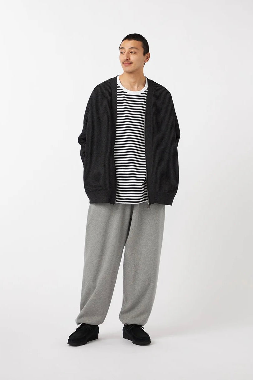 Nanamica Black Cardigan - 5G Zip Recycled Polyester Loose Fit