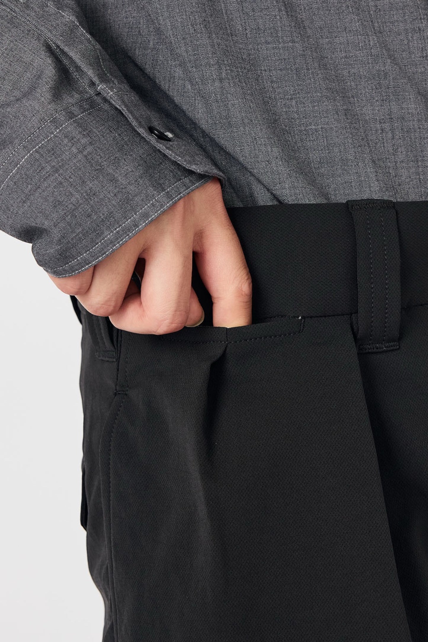 Short Nanamica ALPHADRY Double Pleat Noir - Tissu Technique Large