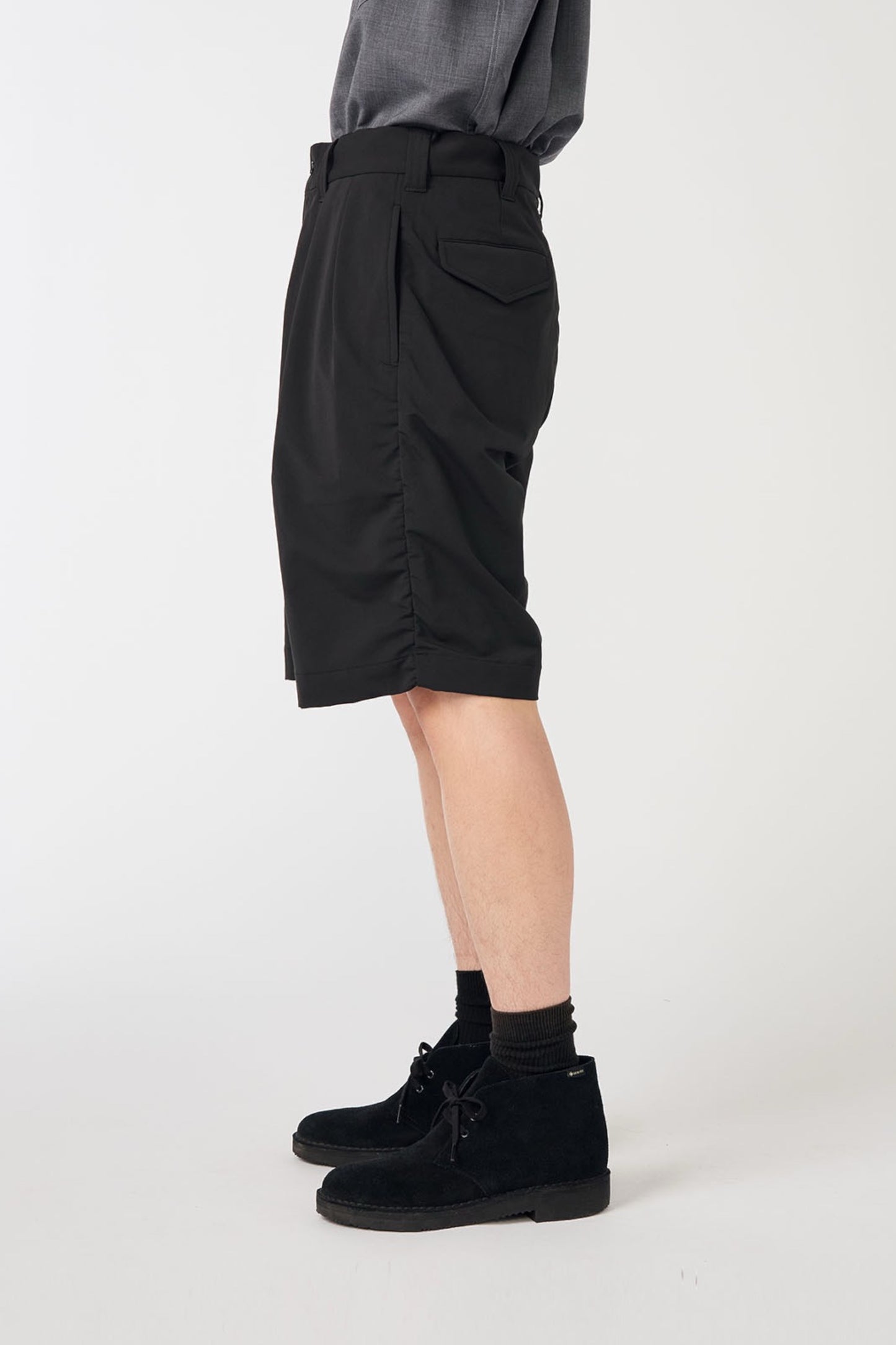 Short Nanamica ALPHADRY Double Pleat Bleu Marine - Tissu Technique Large