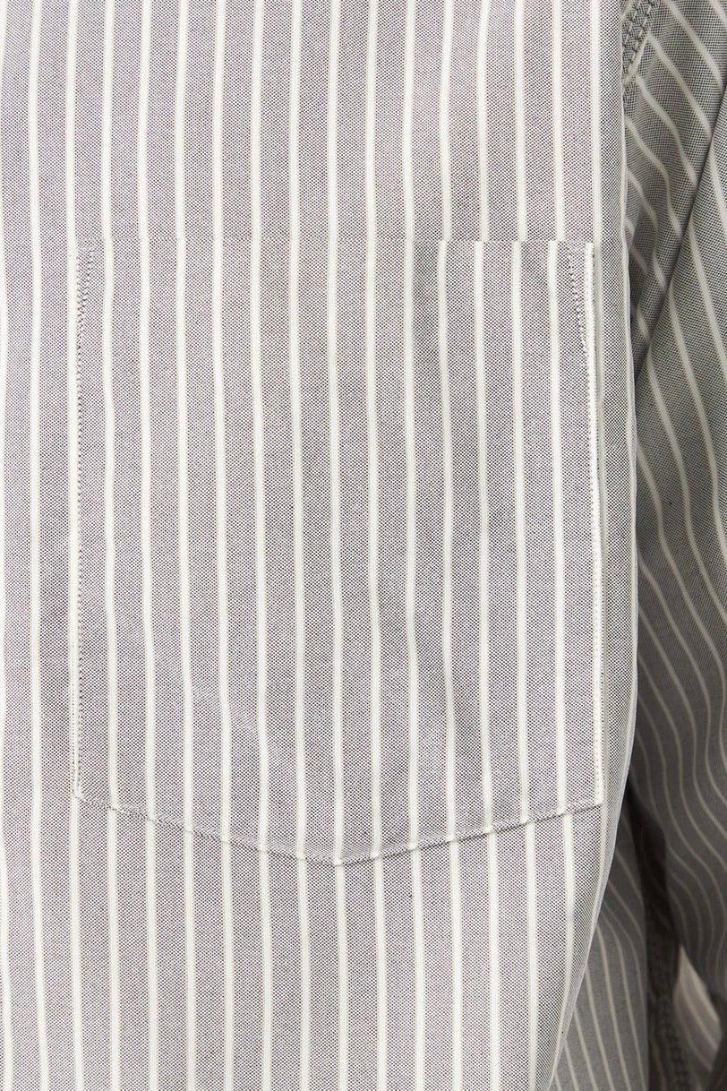 Nanamica - Button Down Stripe Wind Shirt (Brown)