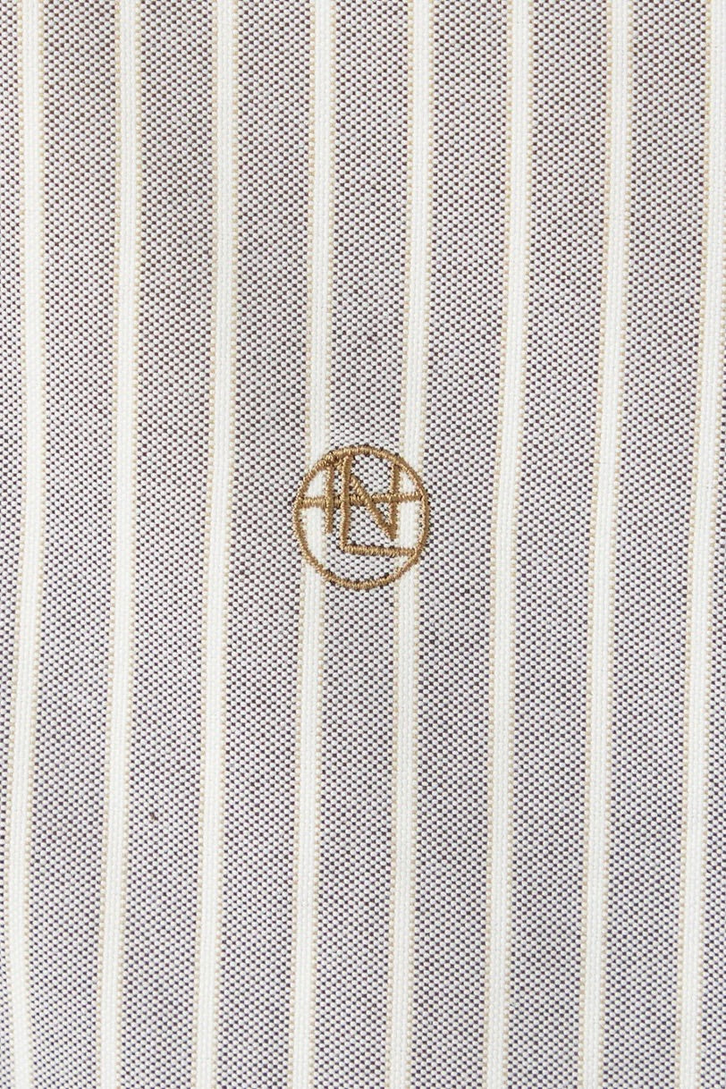 Nanamica - Button Down Stripe Wind Shirt (Brown)