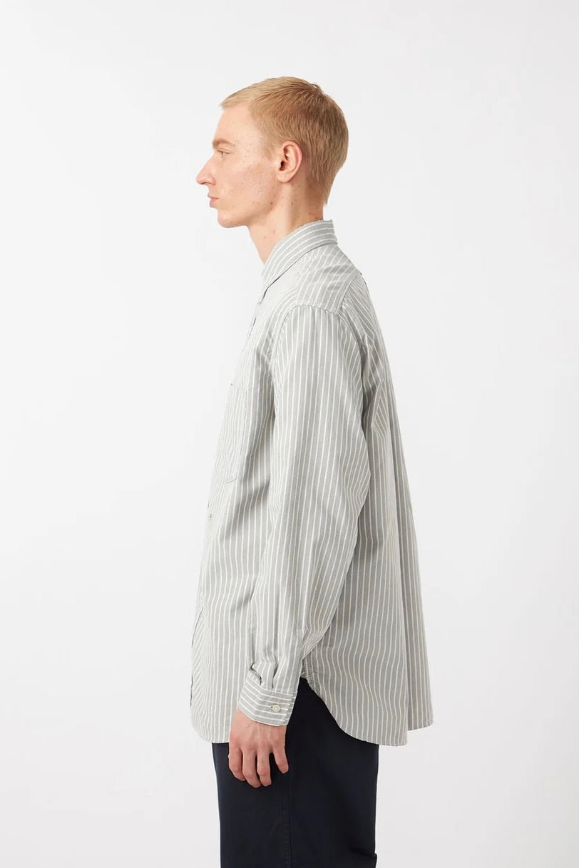 Nanamica - Button Down Stripe Wind Shirt (Brown)