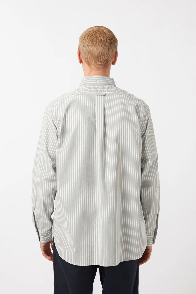 Nanamica - Button Down Stripe Wind Shirt (Brown)