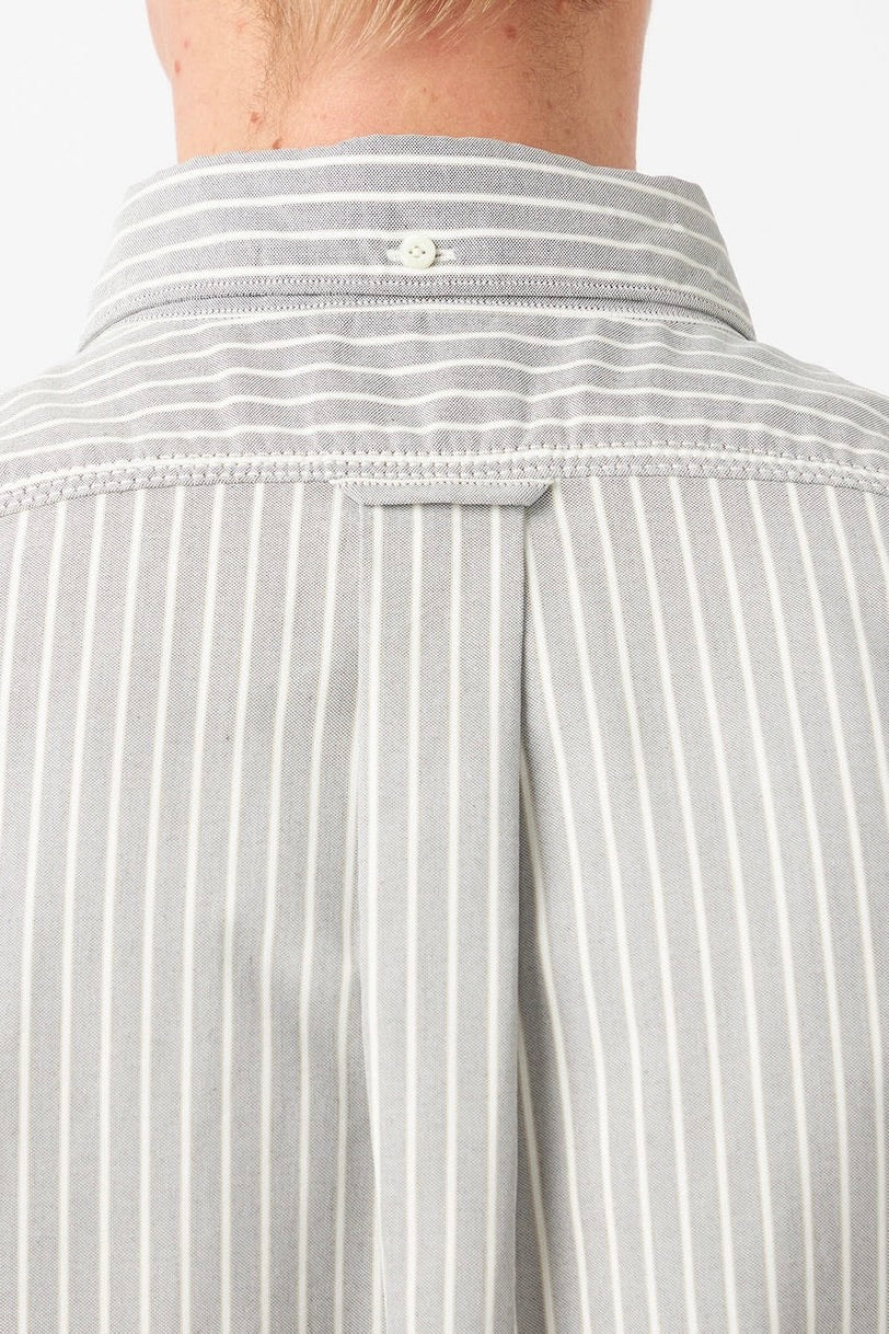 Nanamica - Button Down Stripe Wind Shirt (Brown)