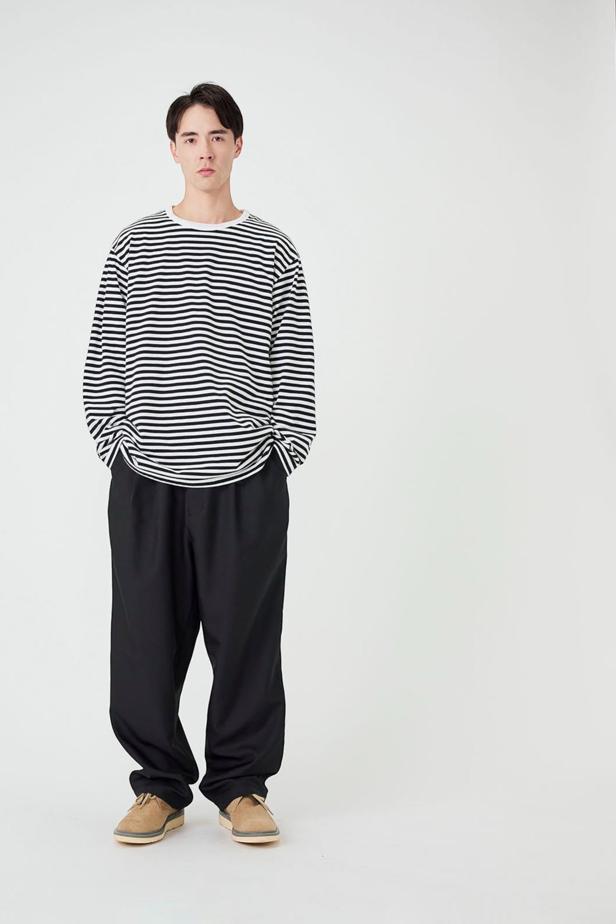 COOLMAX Stripe Jersey L/S Tee (Dark Brown)