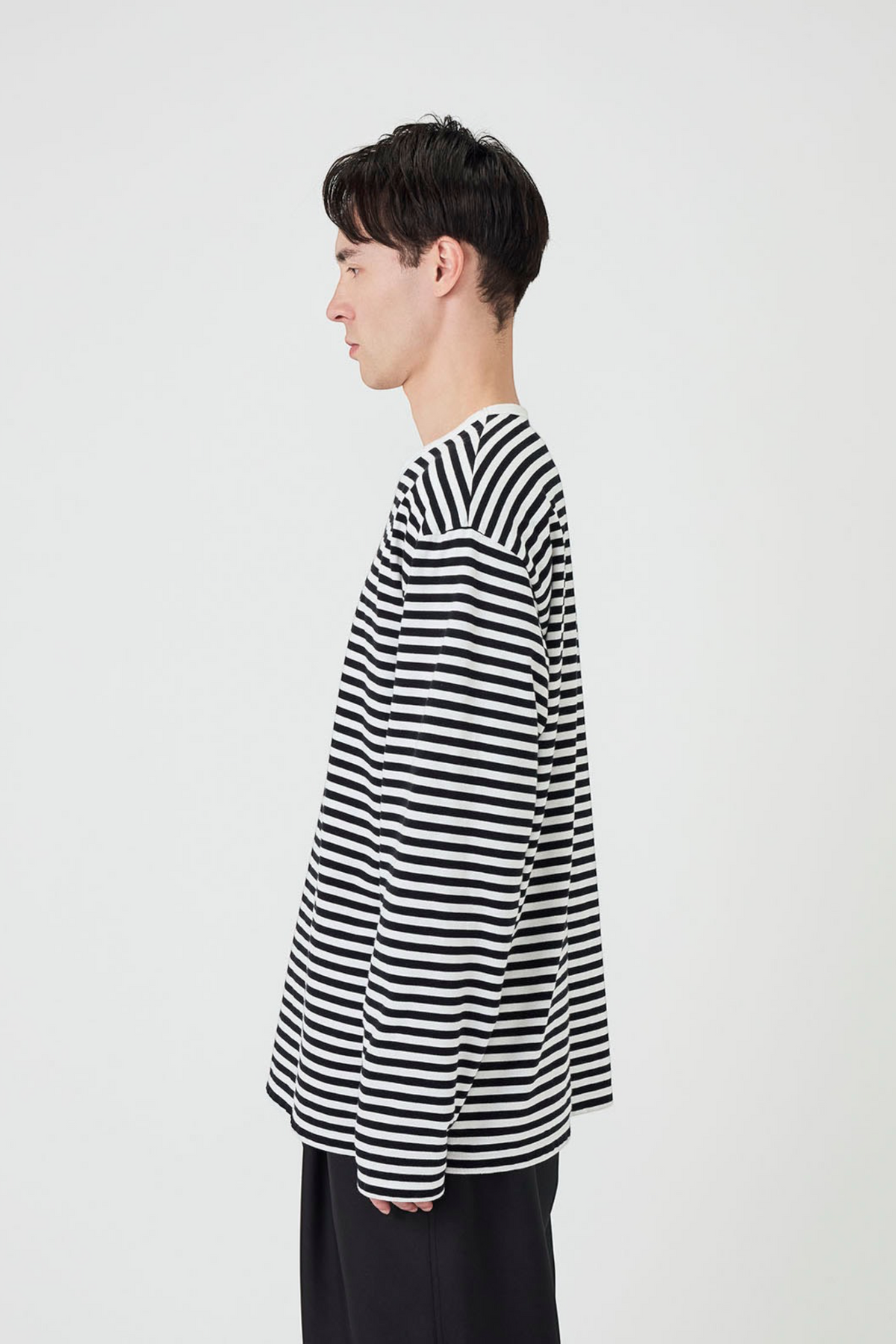 COOLMAX Stripe Jersey L/S Tee (Dark Brown)